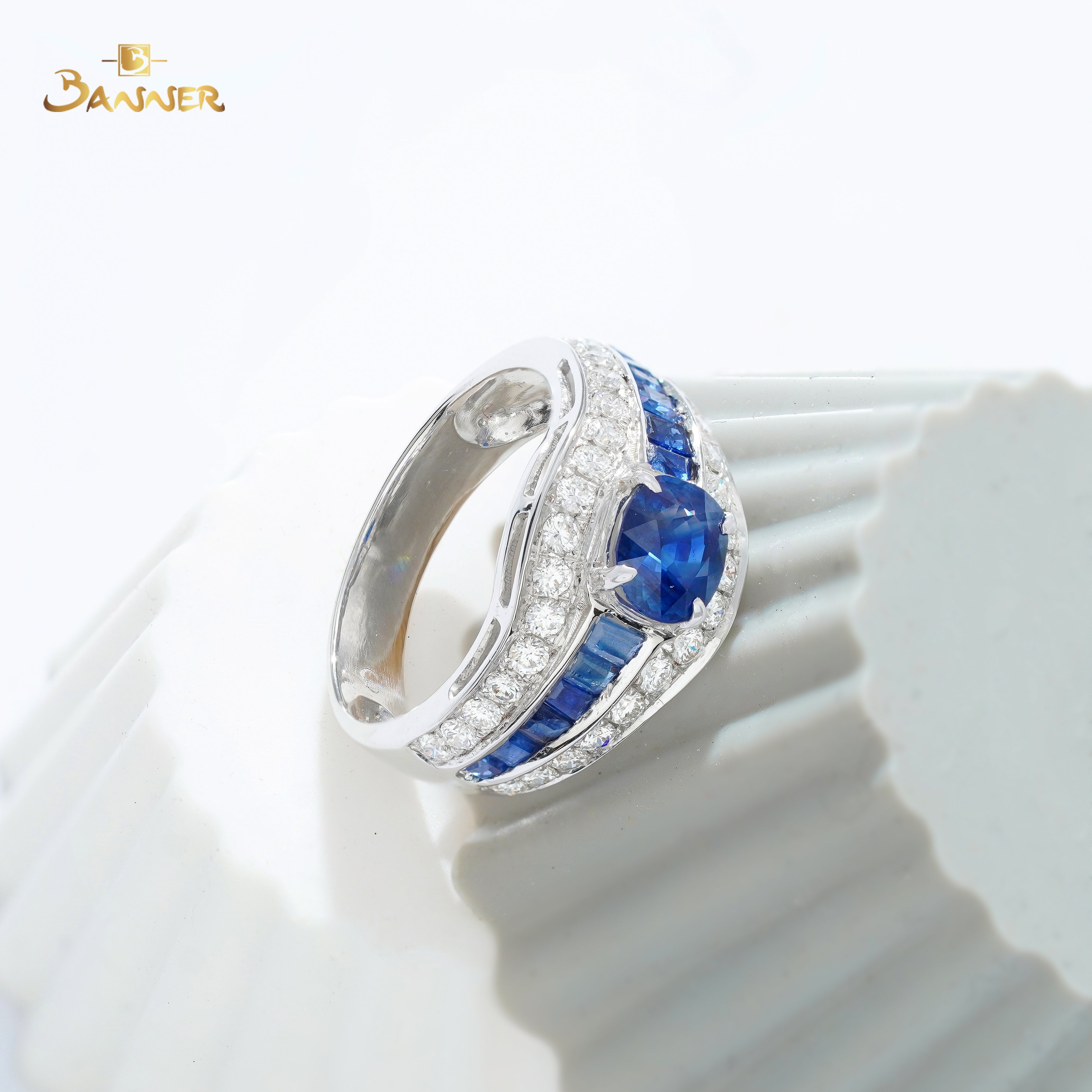 Sapphire and Diamond Men Ring