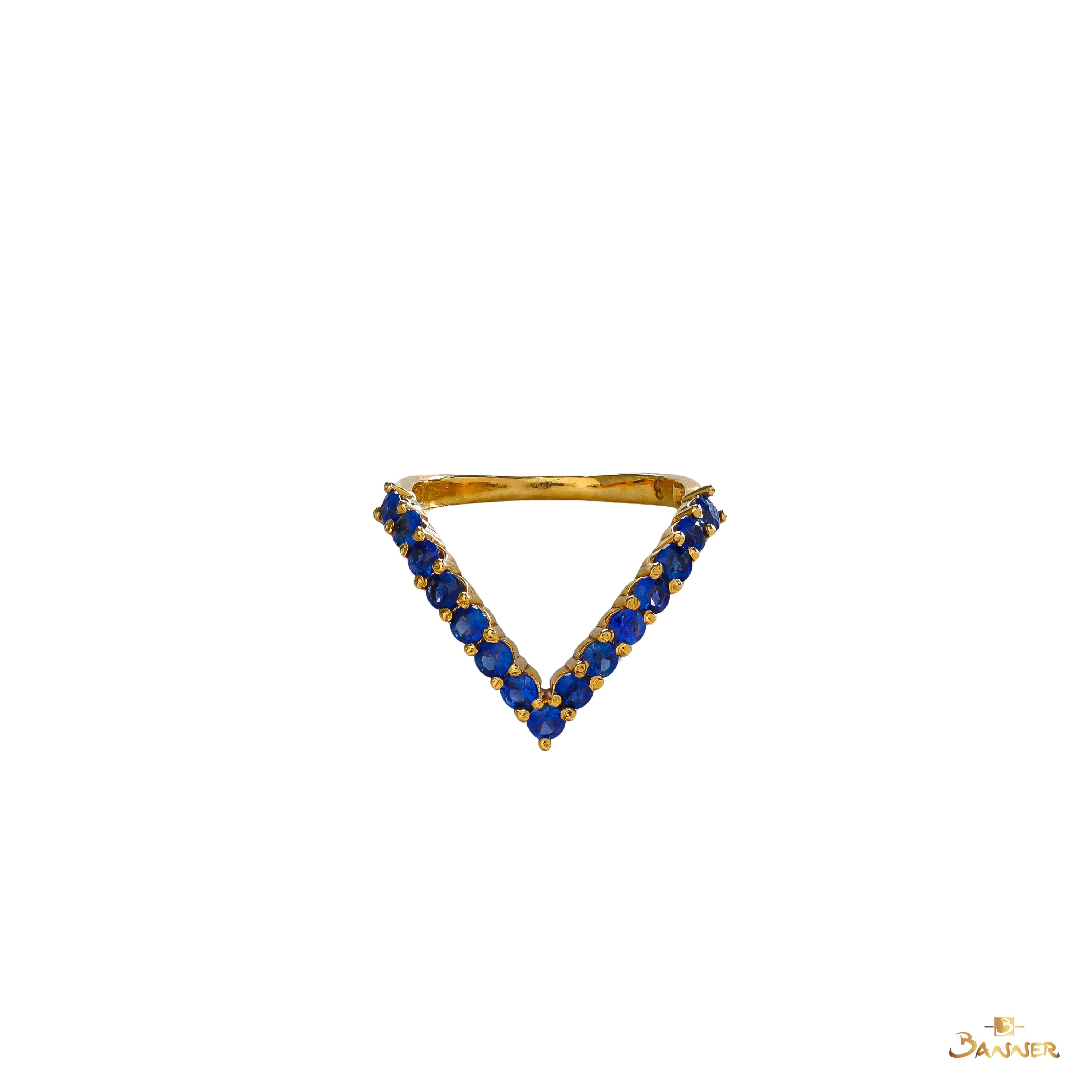 Sapphire V-Shape Ring