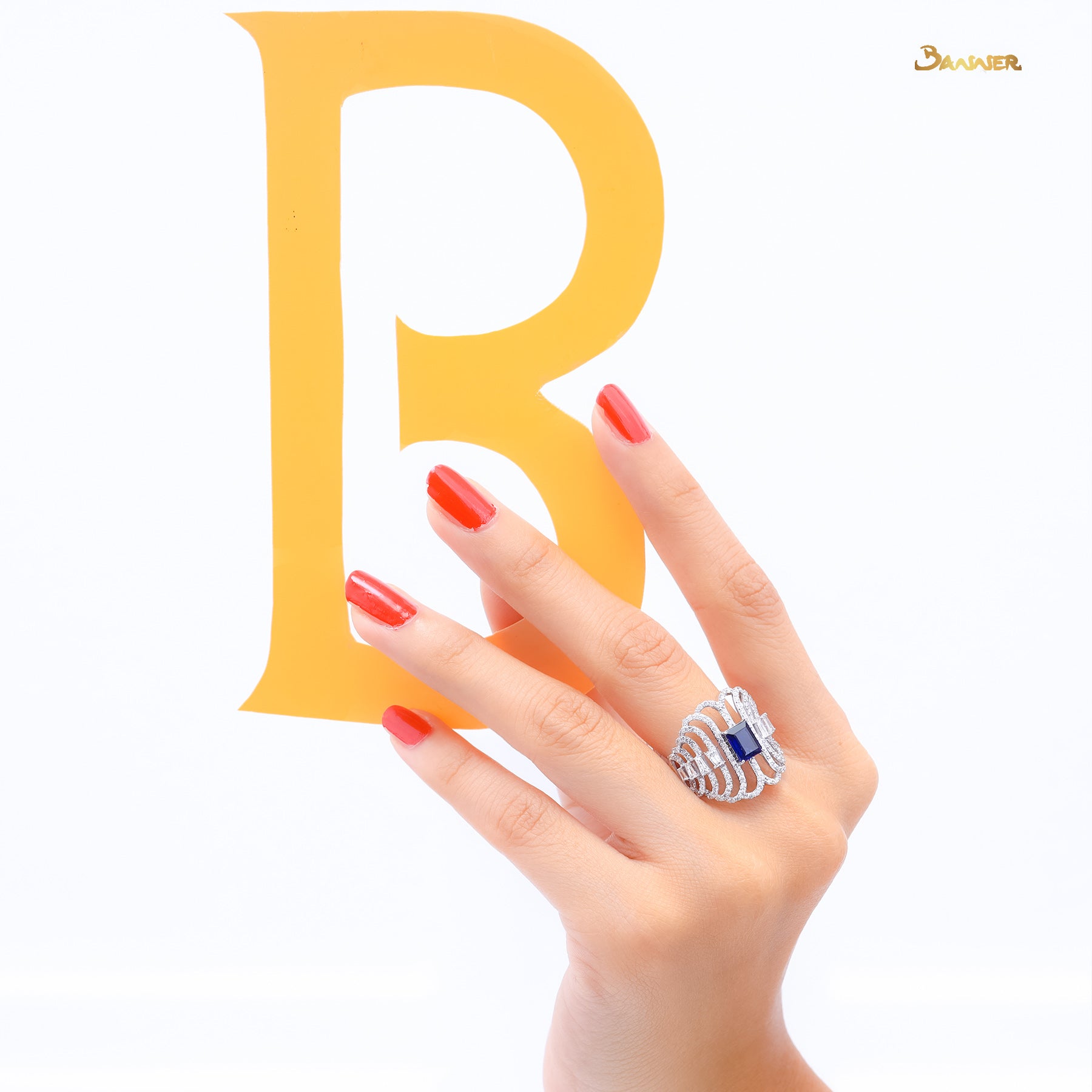 Sapphire and Diamond Kanote Ring