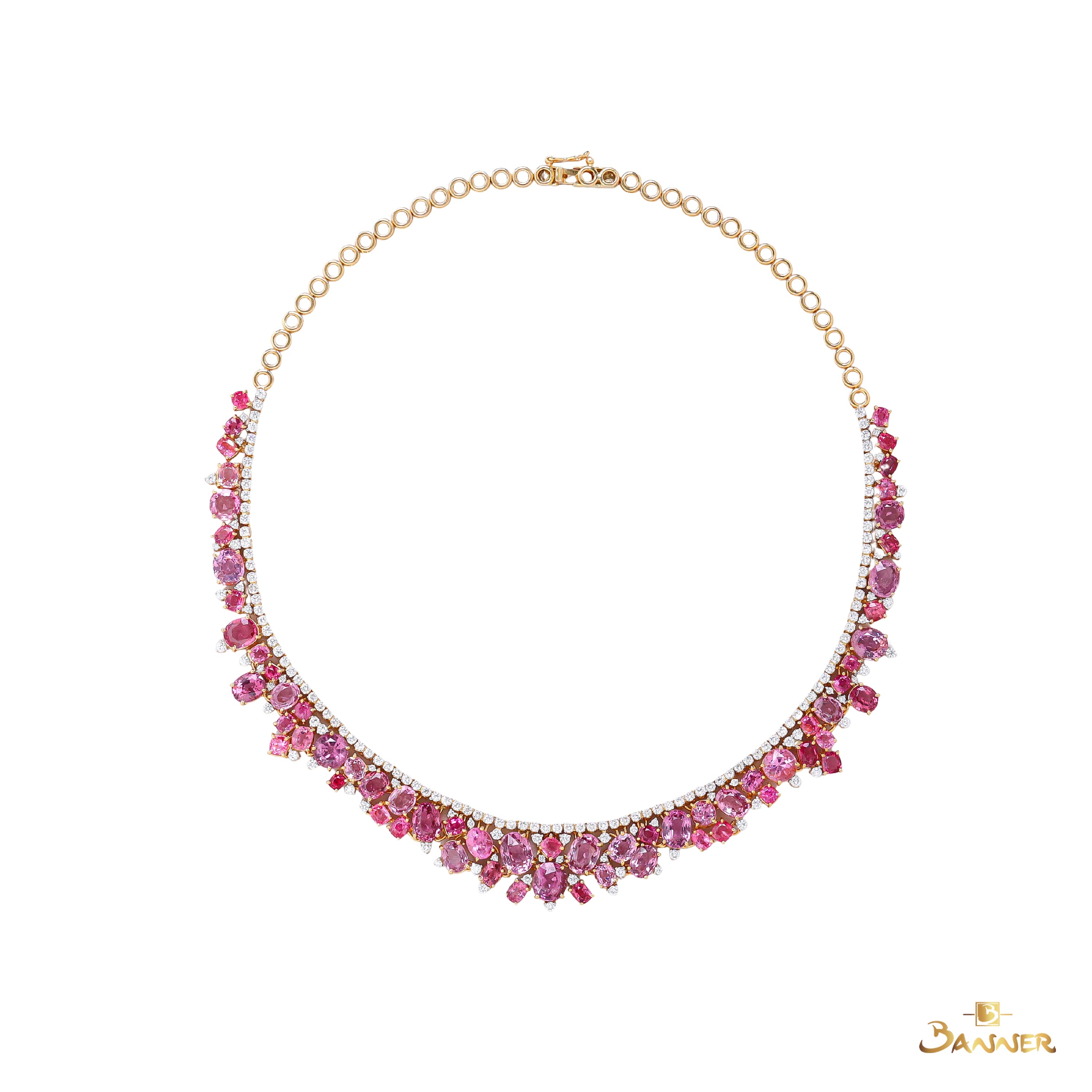 Spinel and Diamond Floral Necklace
