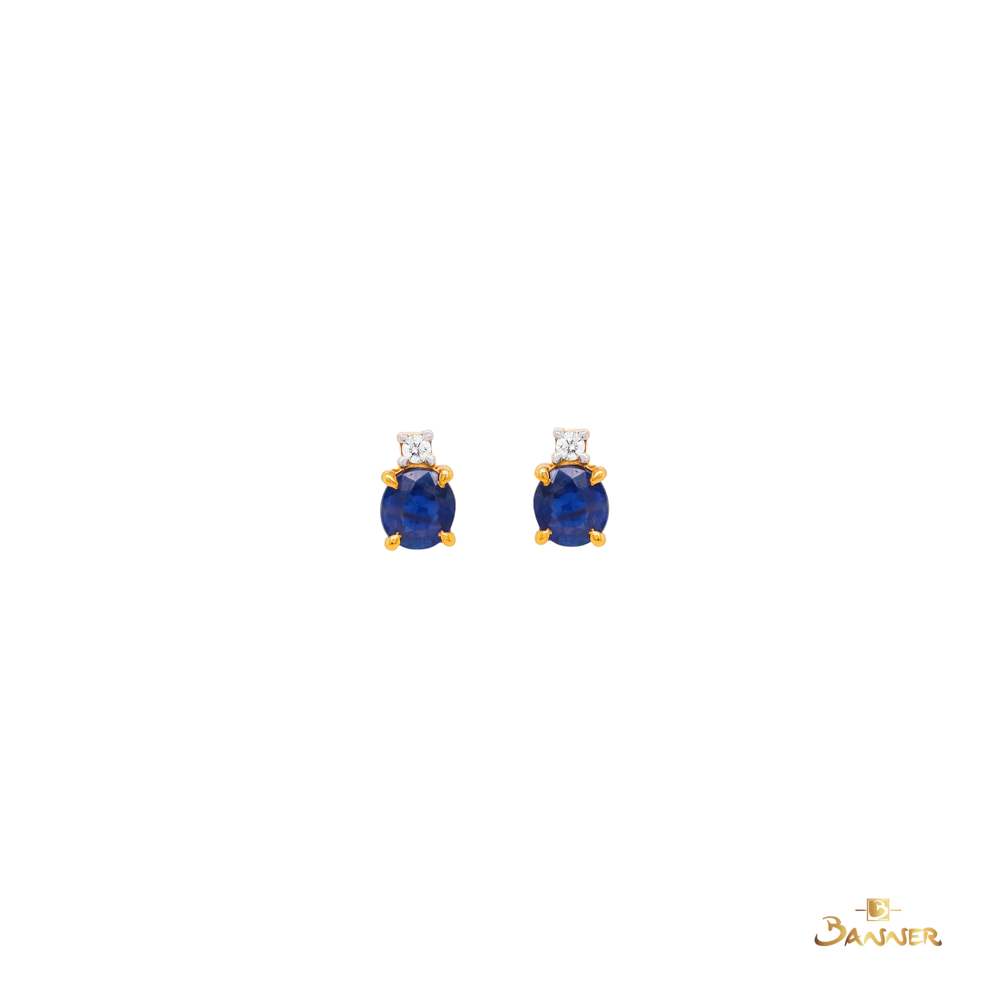 Sapphire and Diamond Petite Earrings