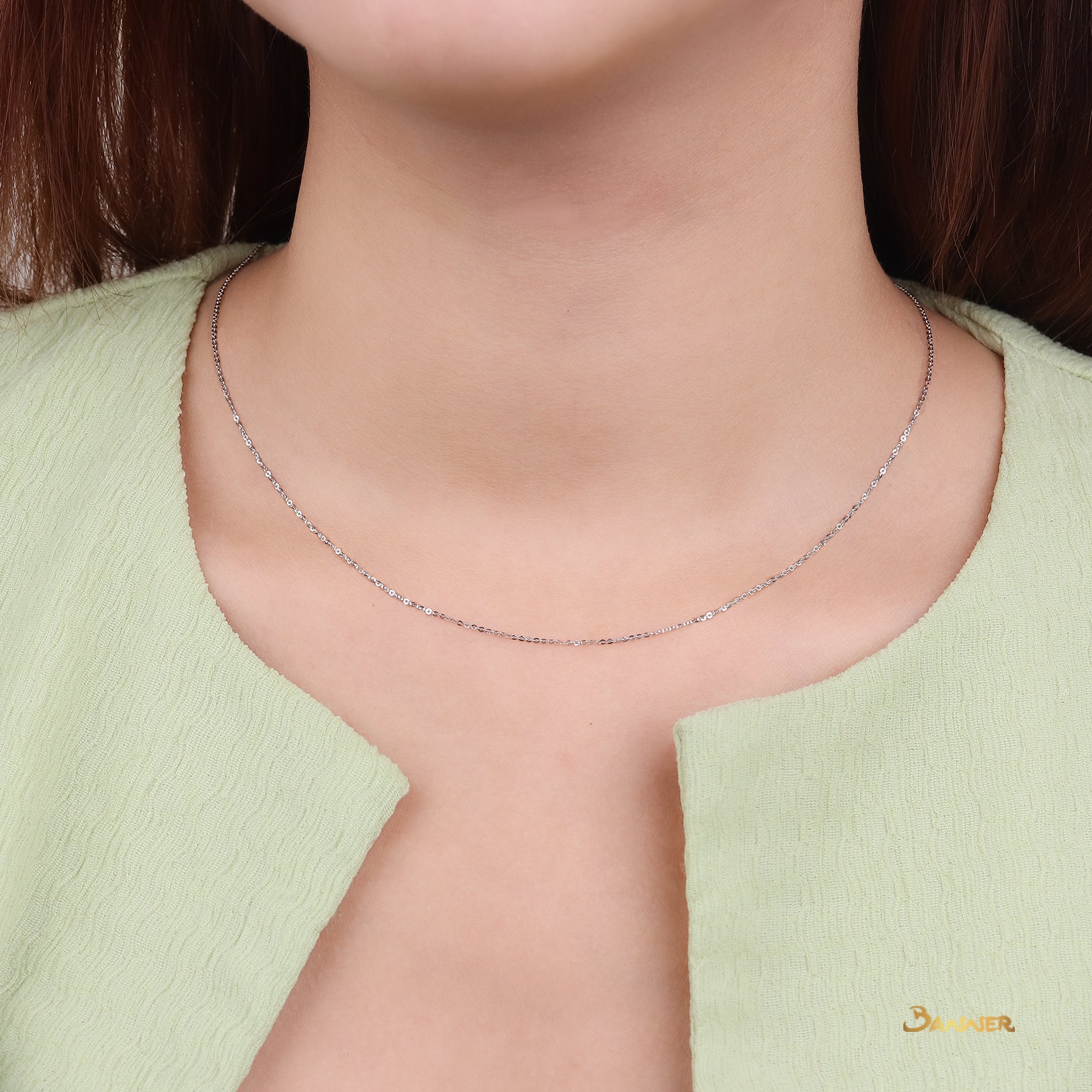 18k White Gold Necklace(17 inches)