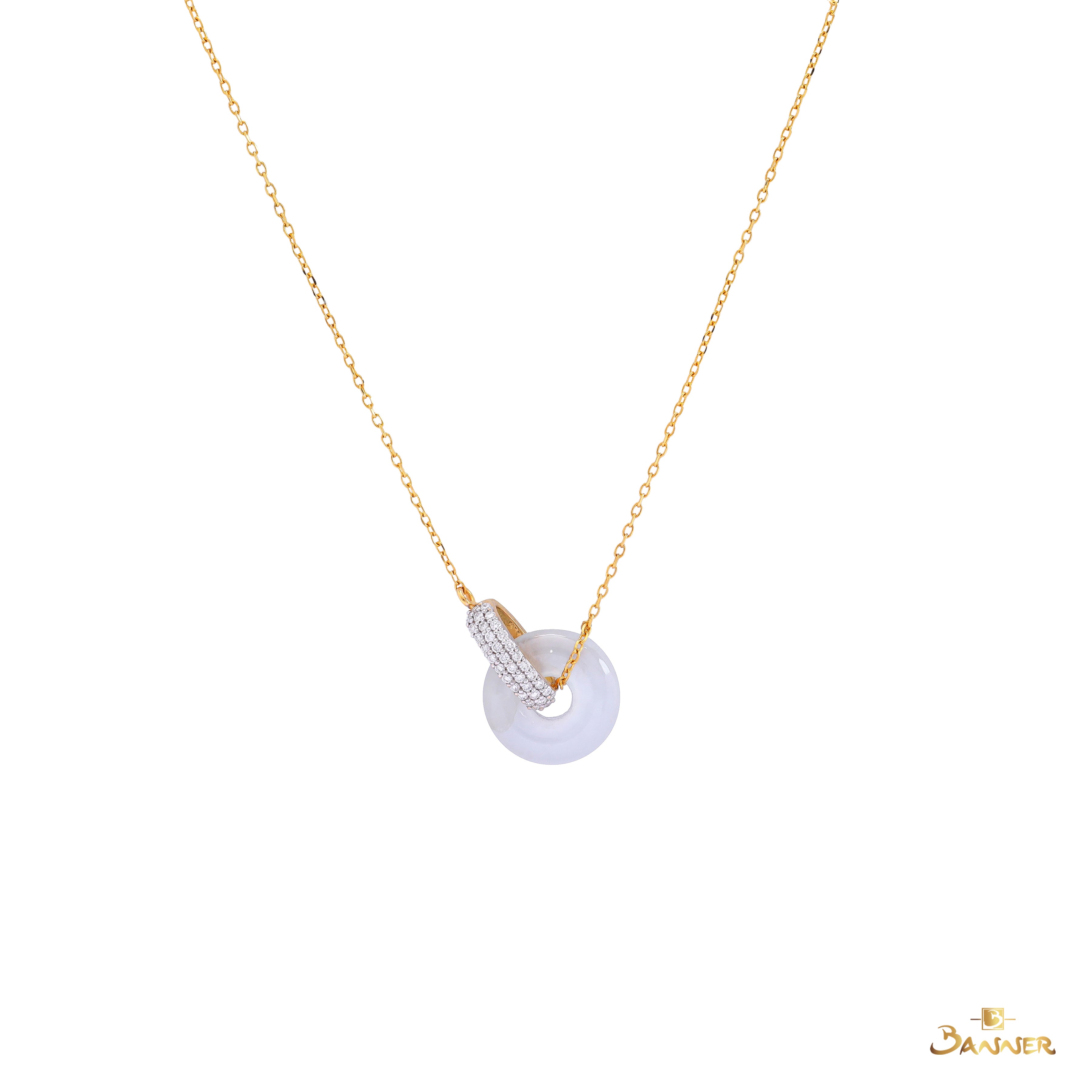 White Jade and Diamond O2 Necklace
