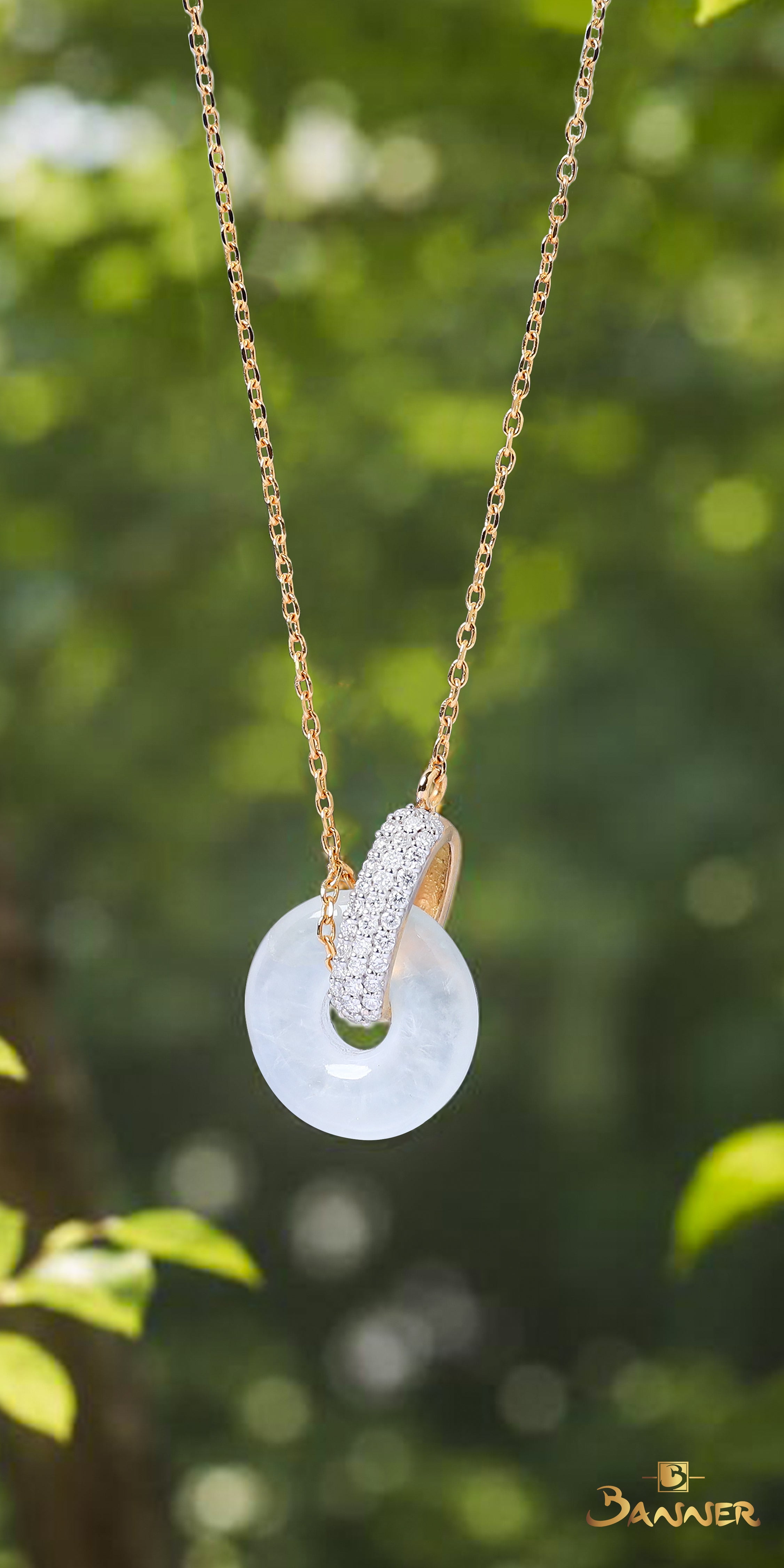 White Jade and Diamond O2 Necklace