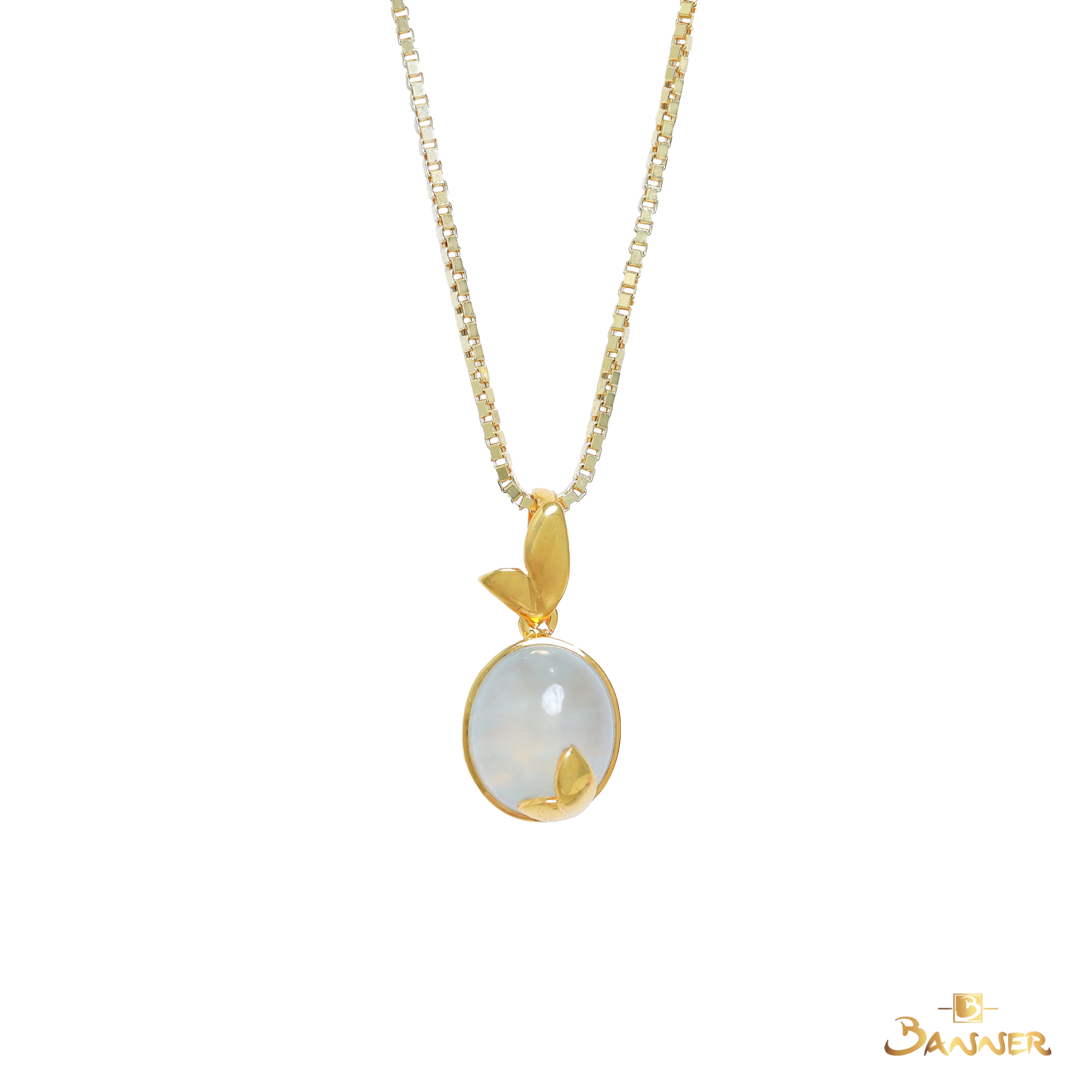 White Jade Olive Pendant