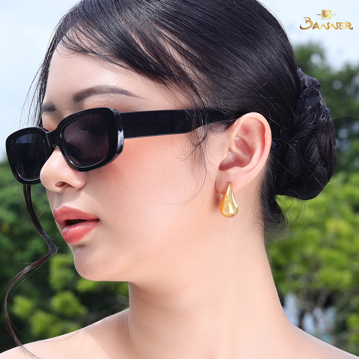 18K Yellow Gold Kendall Dome Earrings