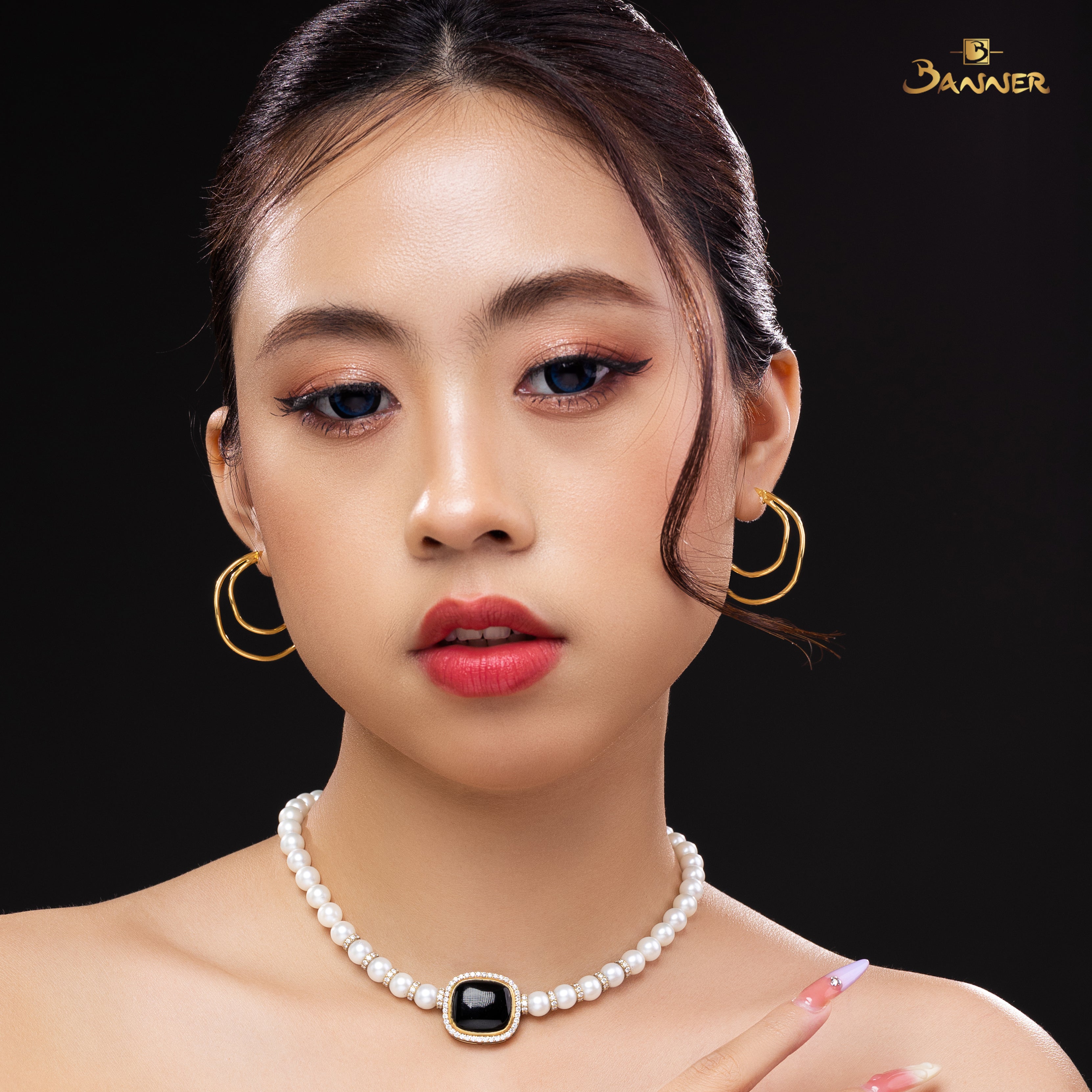 18K Gold Wavy Double Hoop Earrings