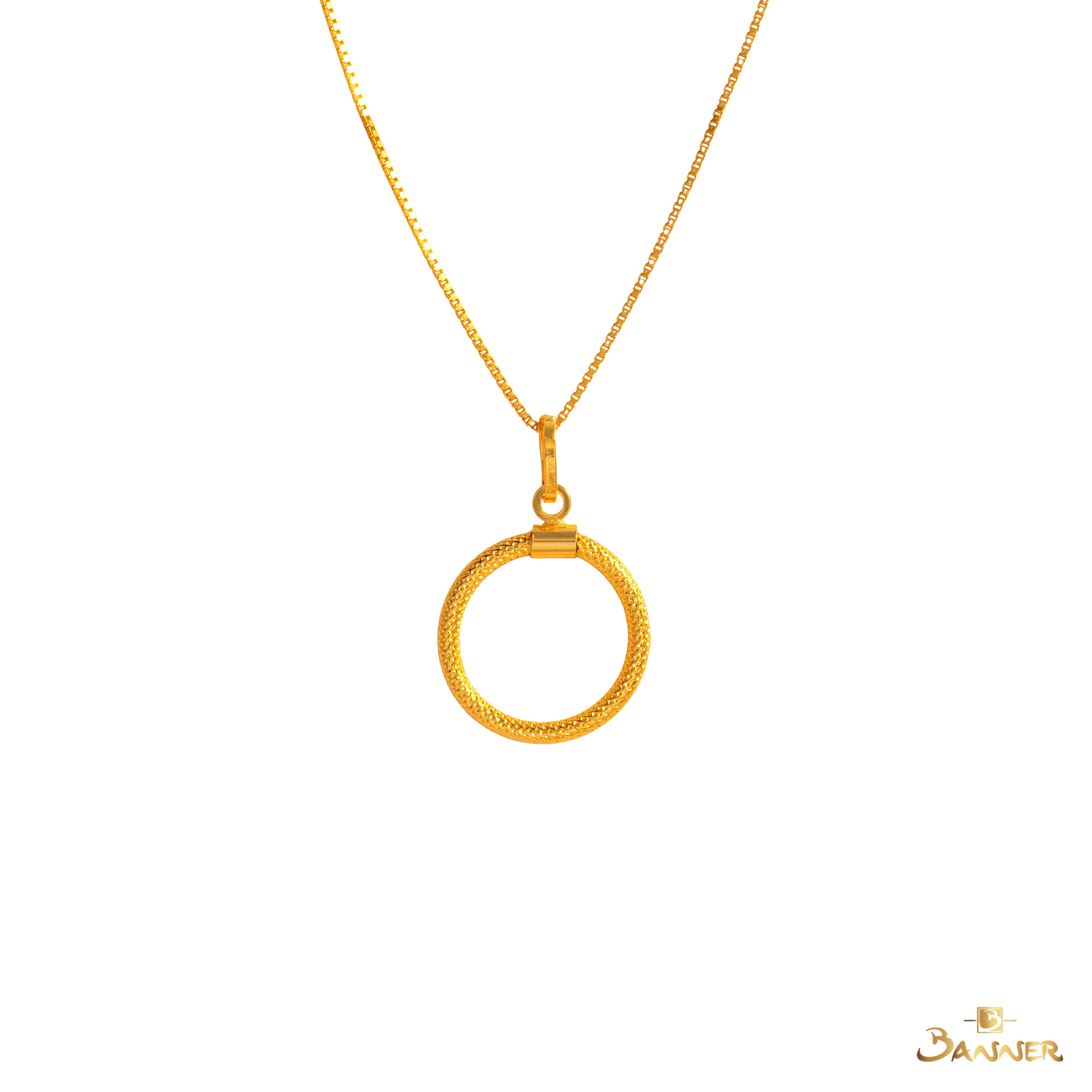 18K Gold Sepertine Hoop Earrings/Pendant