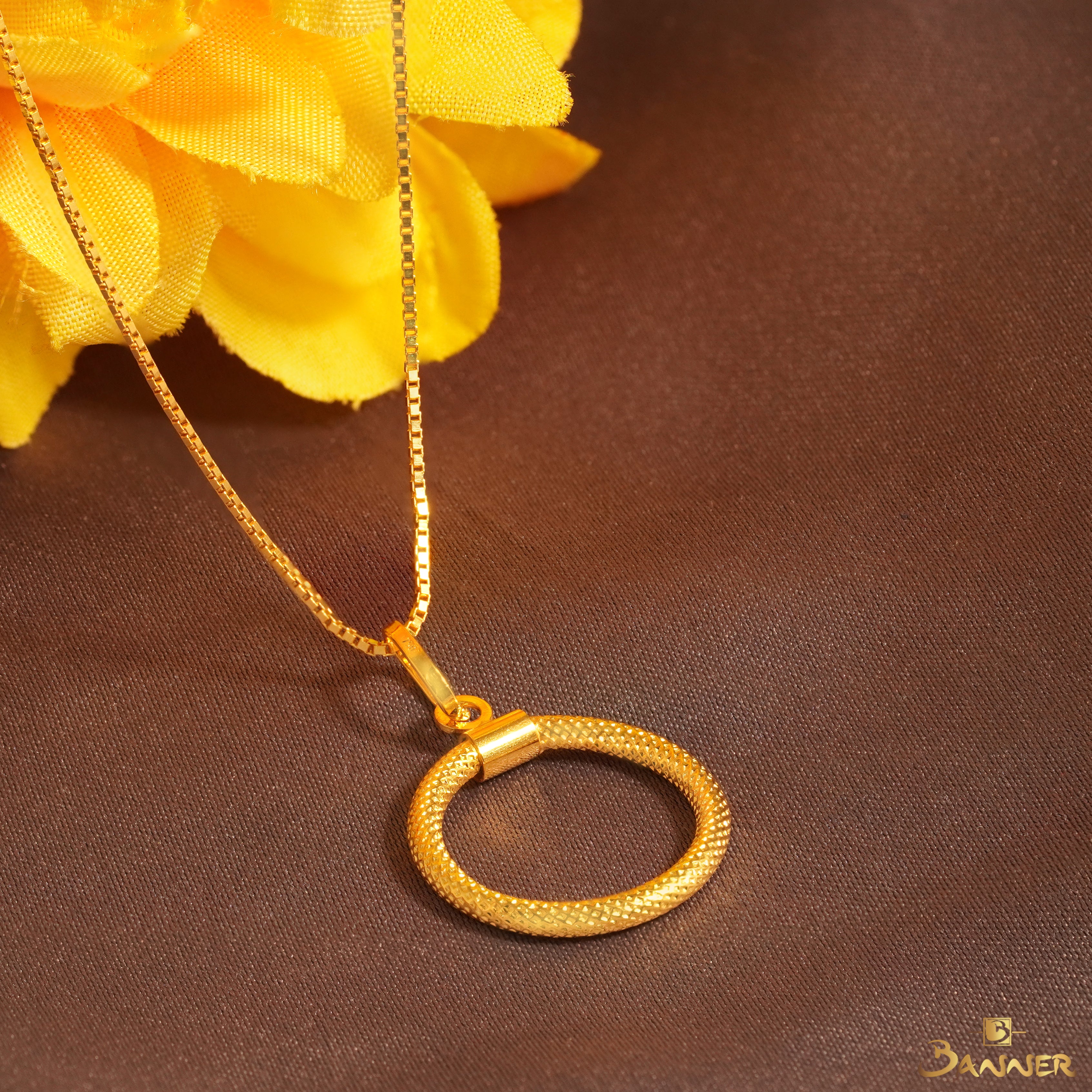 18K Gold Sepertine Hoop Earrings/Pendant