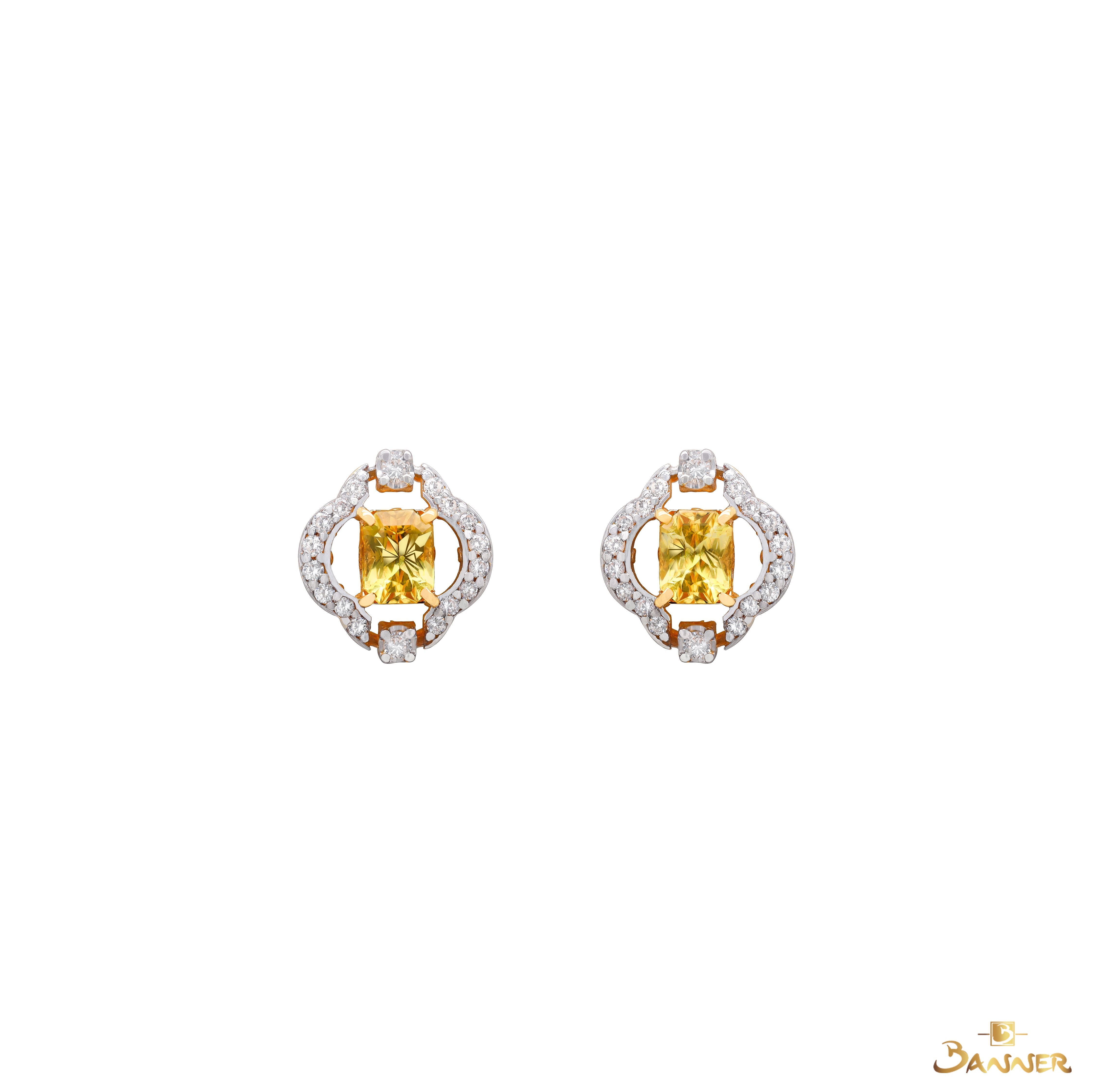 Yellow Sapphire and Diamond Eos Earrings