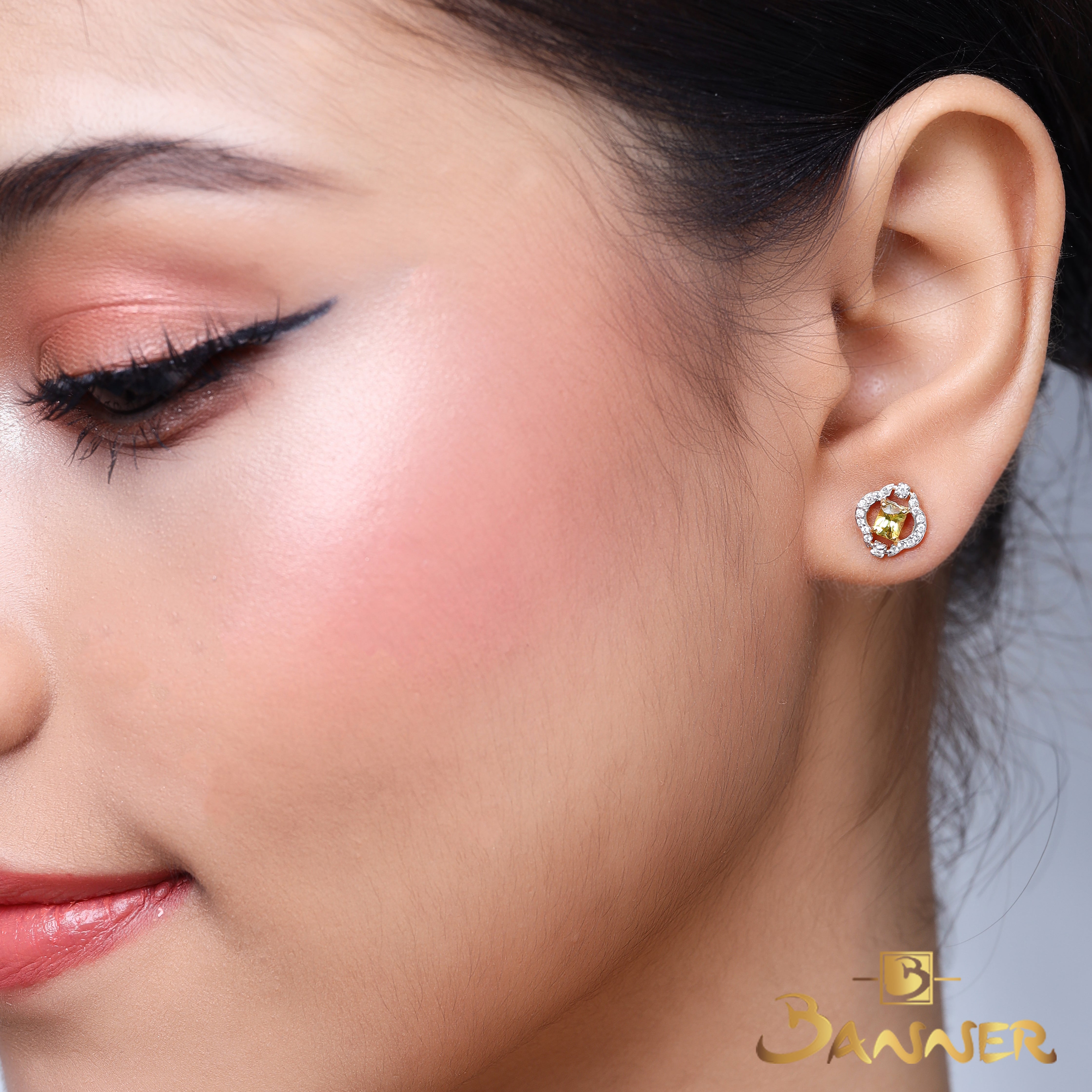 Yellow Sapphire and Diamond Eos Earrings