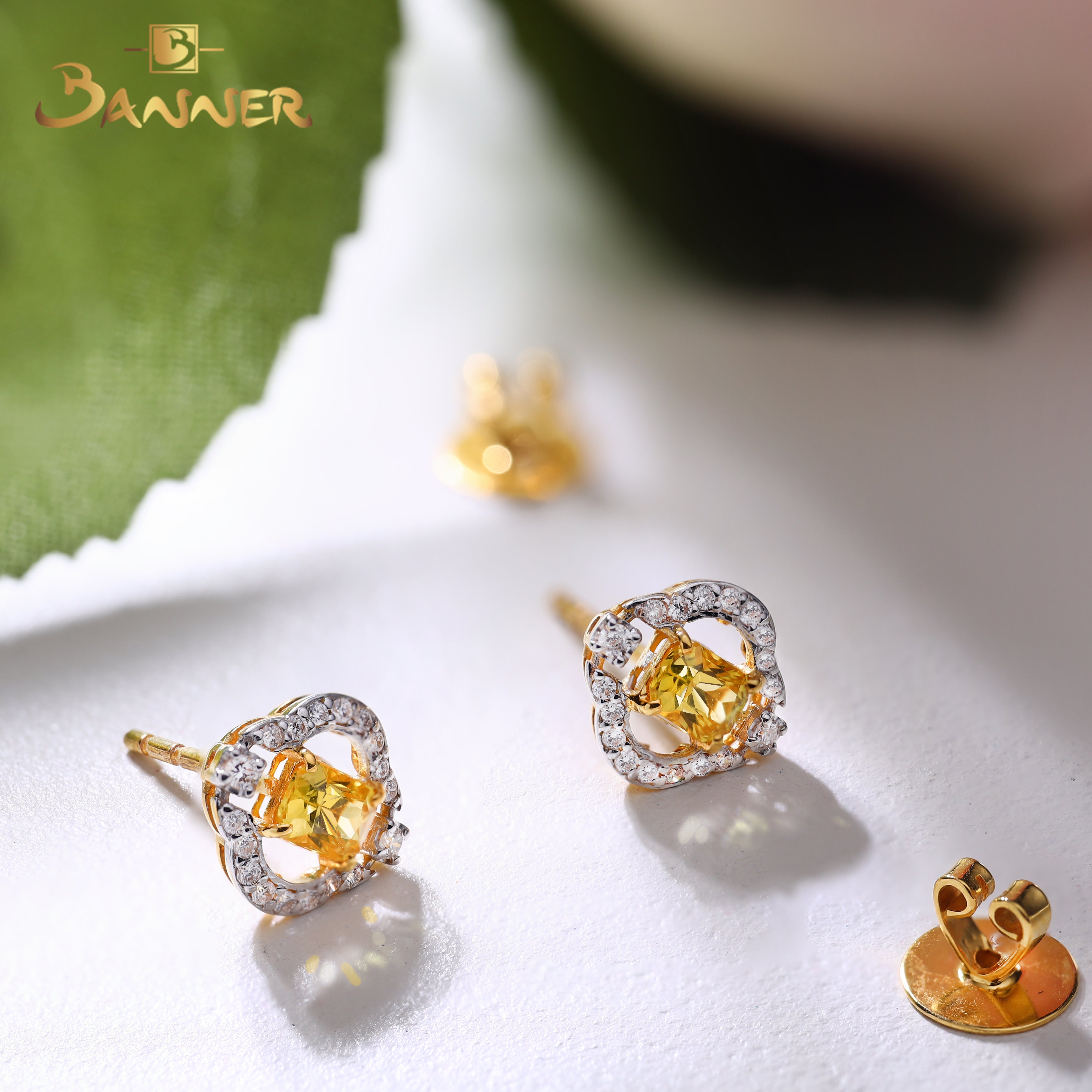 Yellow Sapphire and Diamond Eos Earrings