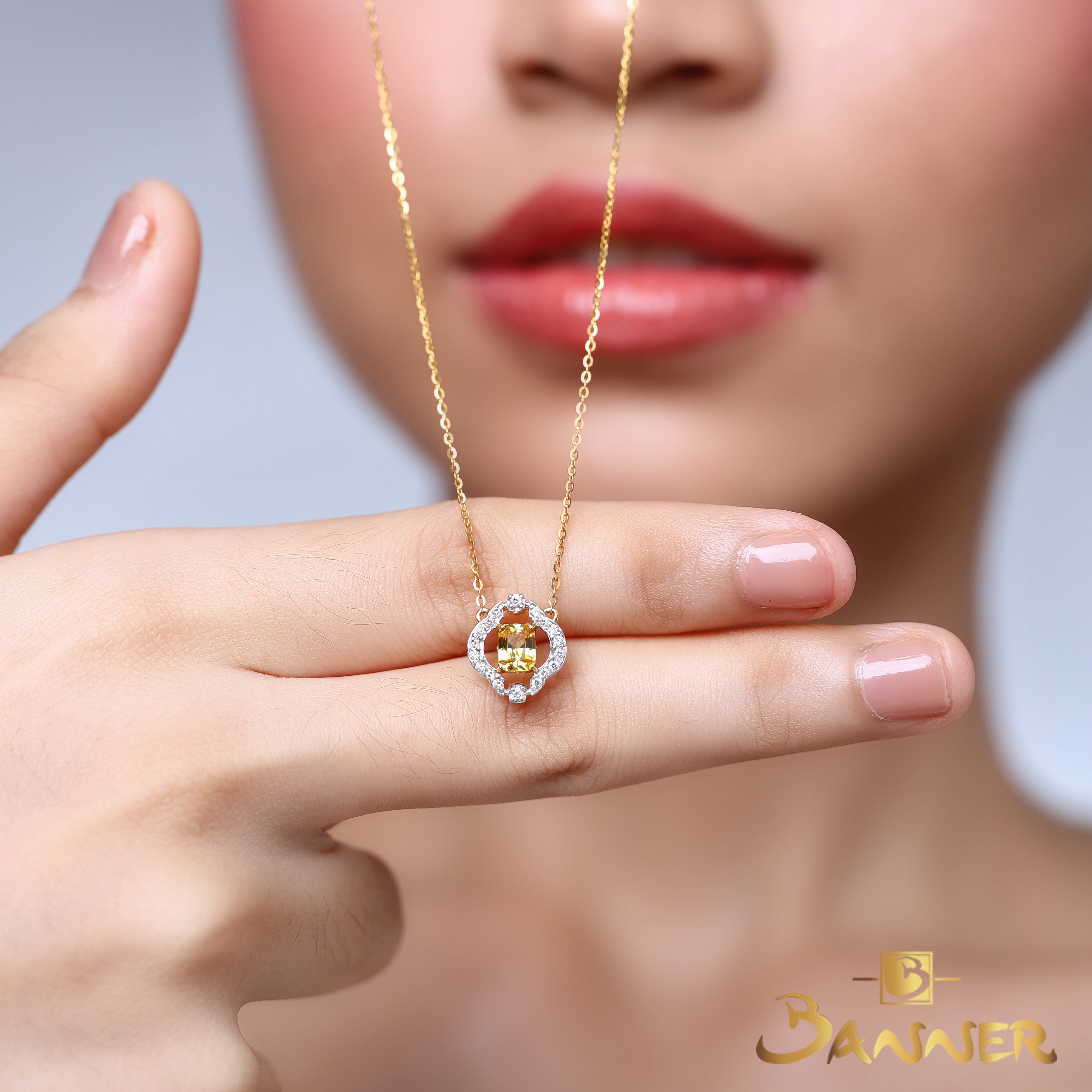 Yellow Sapphire and Diamond Eos Necklace