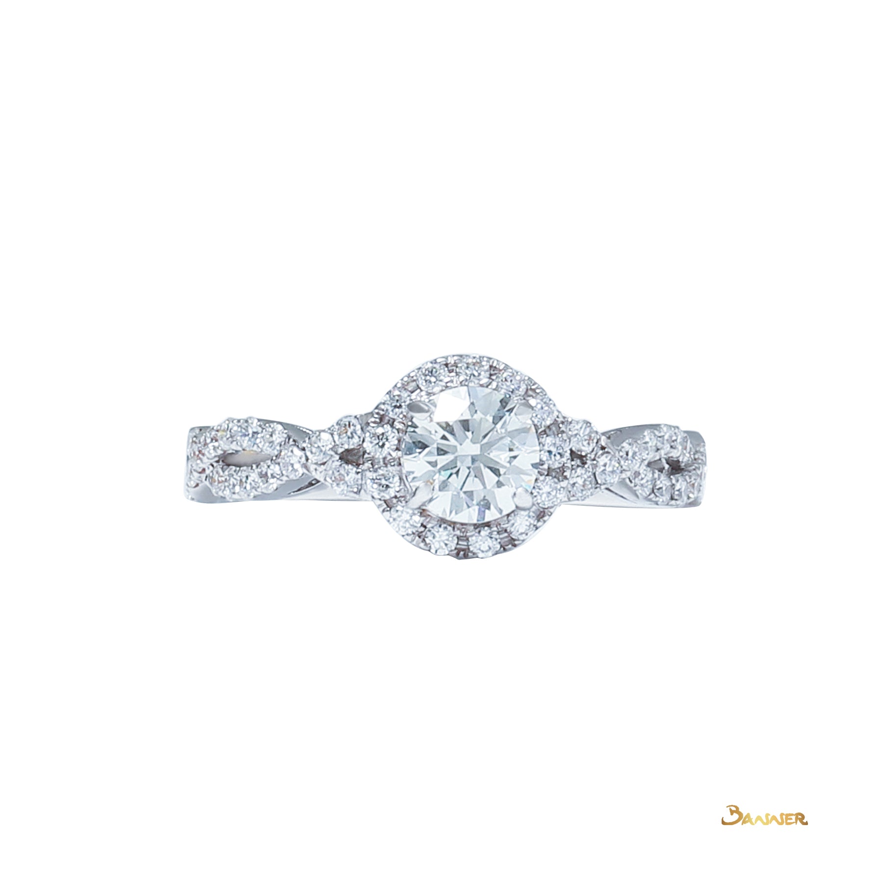 Diamond Infinity Halo Ring ( 0.47 c.t , I color IF , 3Ex, GIA Certified )