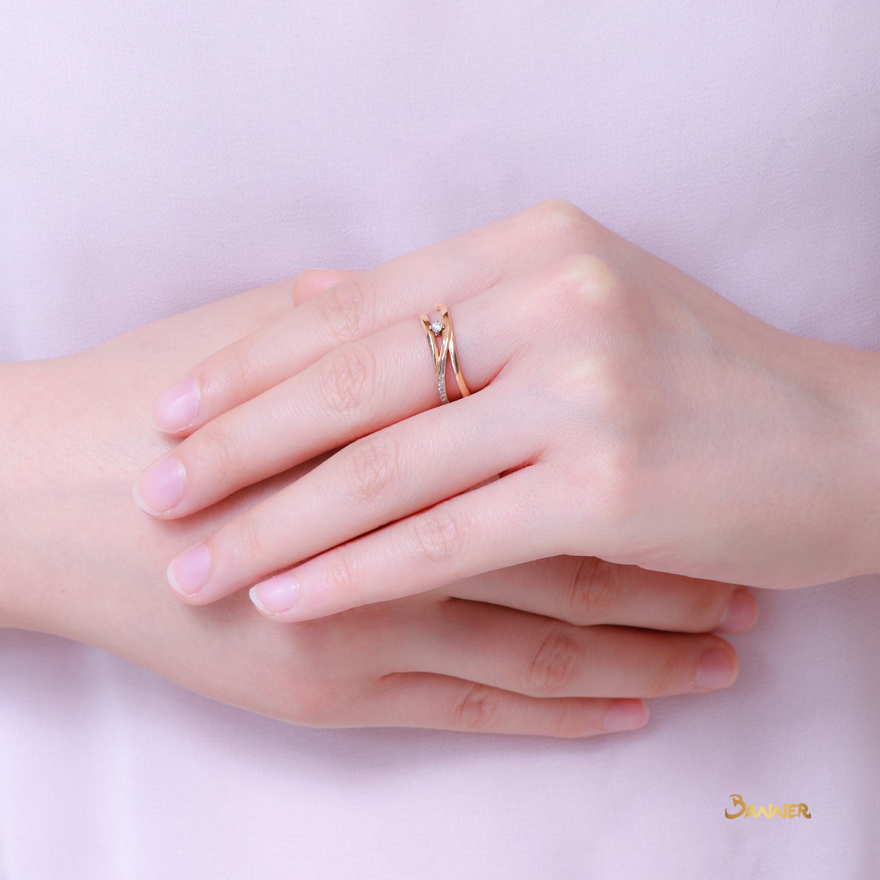 Diamond in Rose Gold Ring (0.08 cts. t.w.)