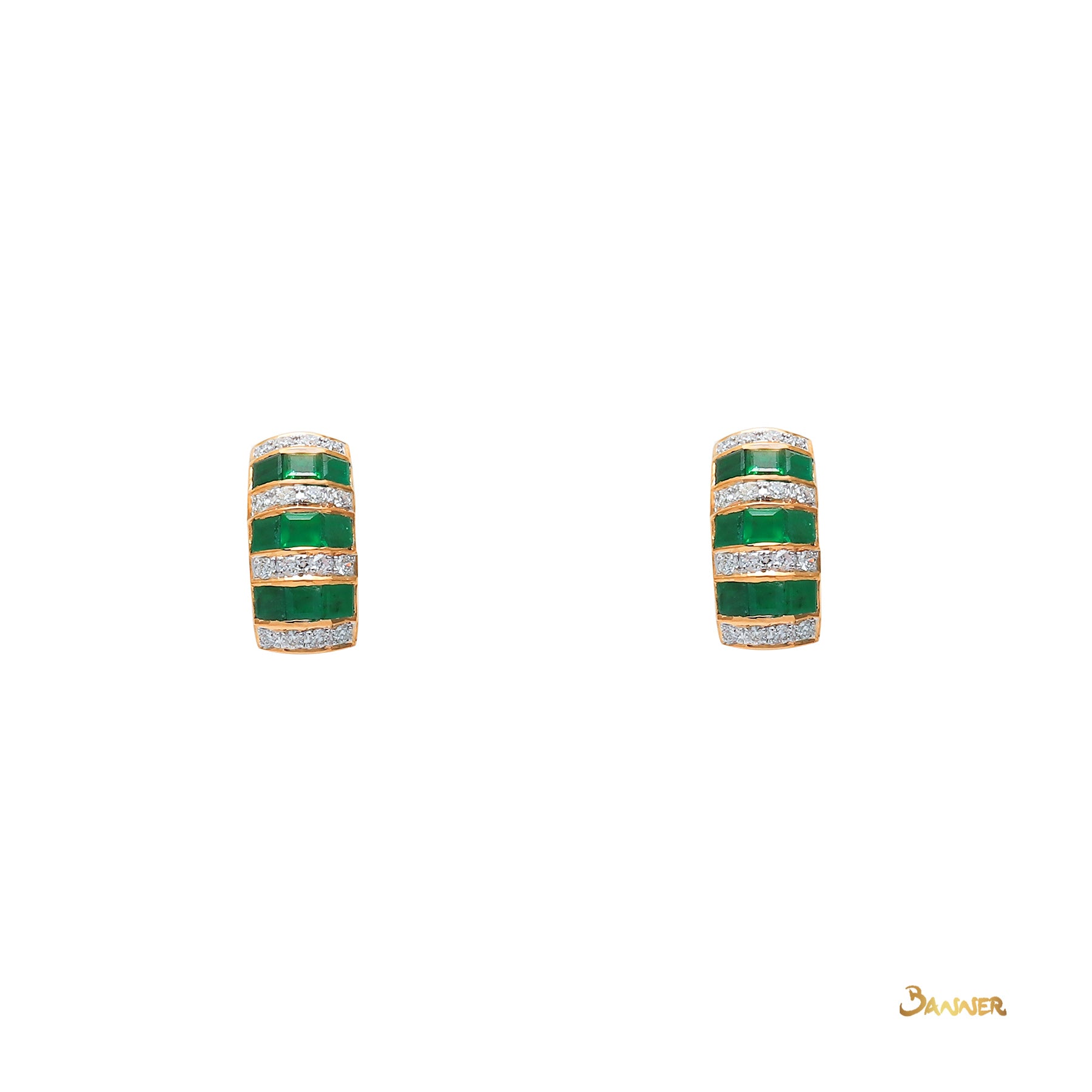 Emerald and Diamond Wasit Earrings