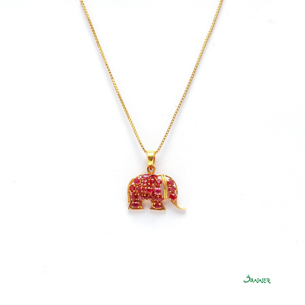 Ruby sale elephant necklace