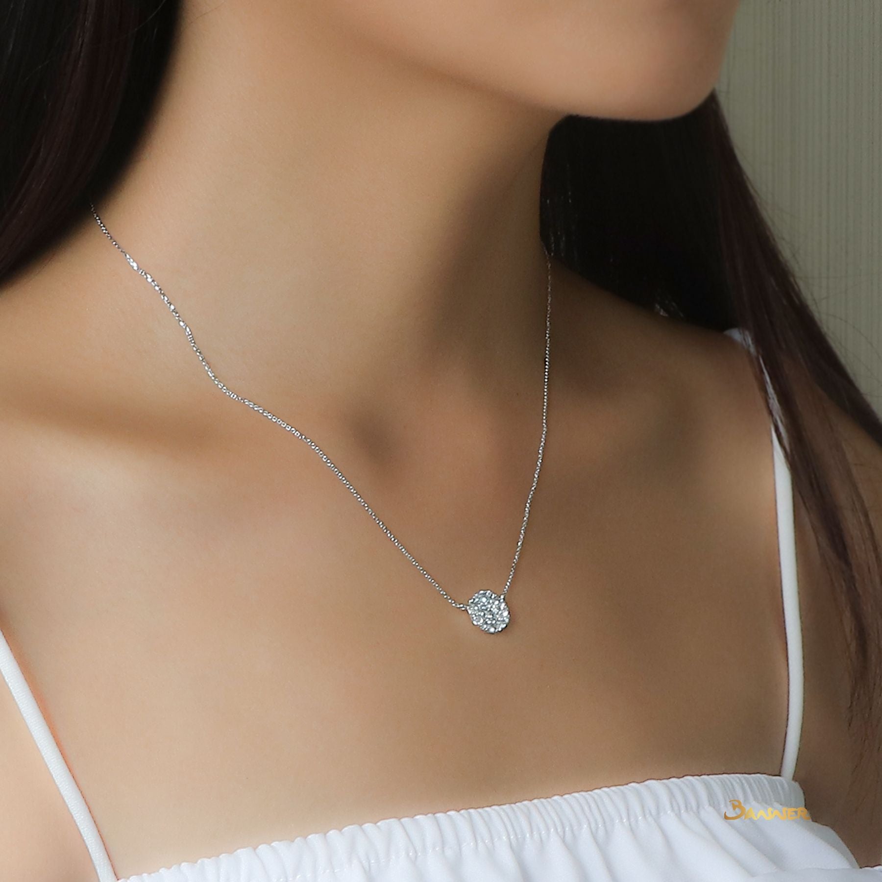 Diamond Necklace with Invisible Setting