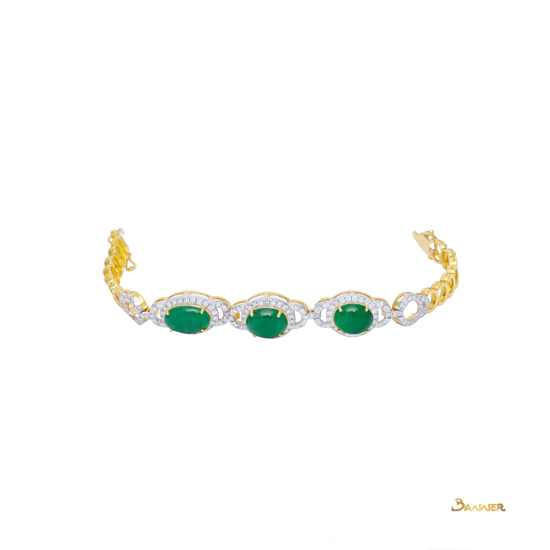 Jade and Diamond 3 step Halo Bracelet