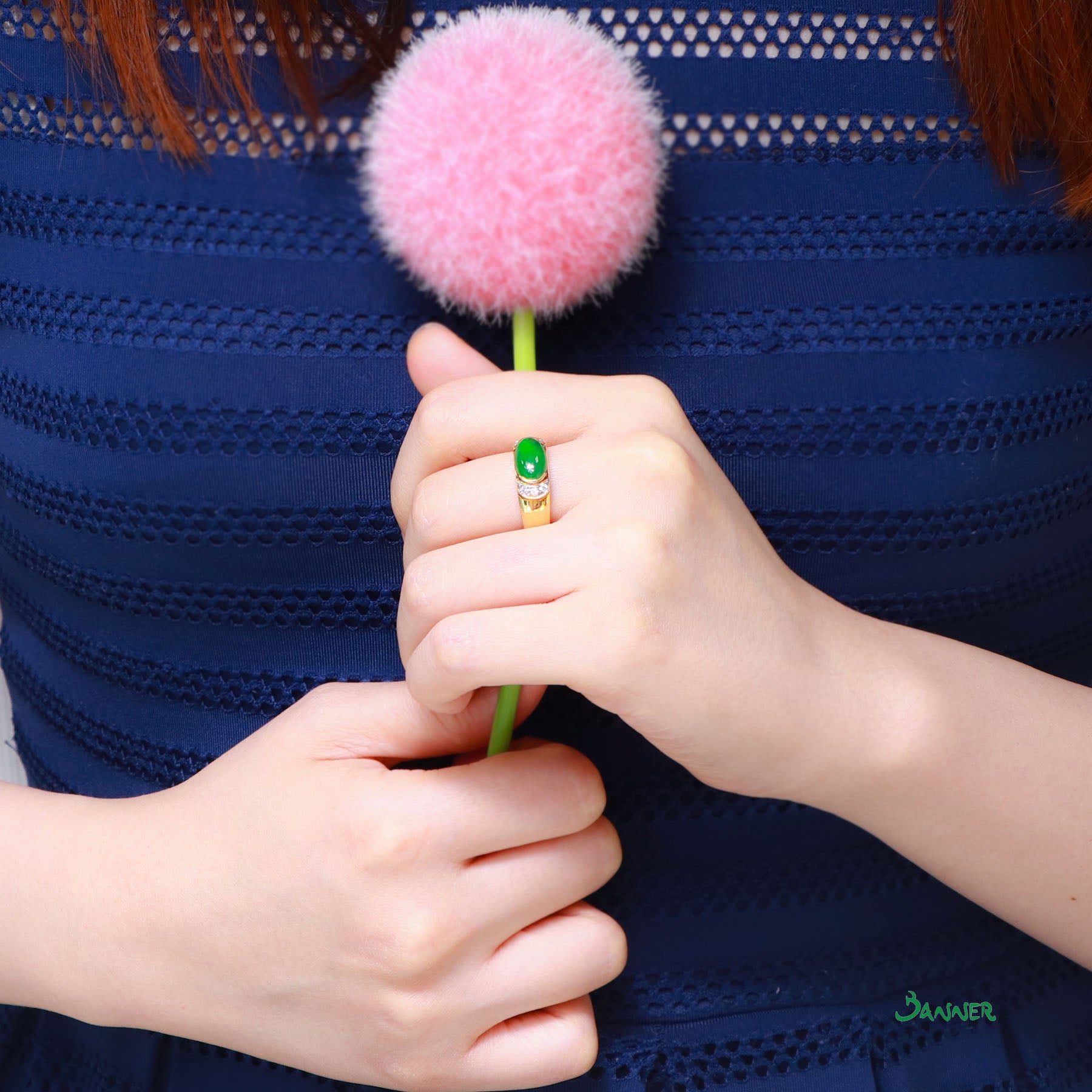 Jade and Diamond Ring