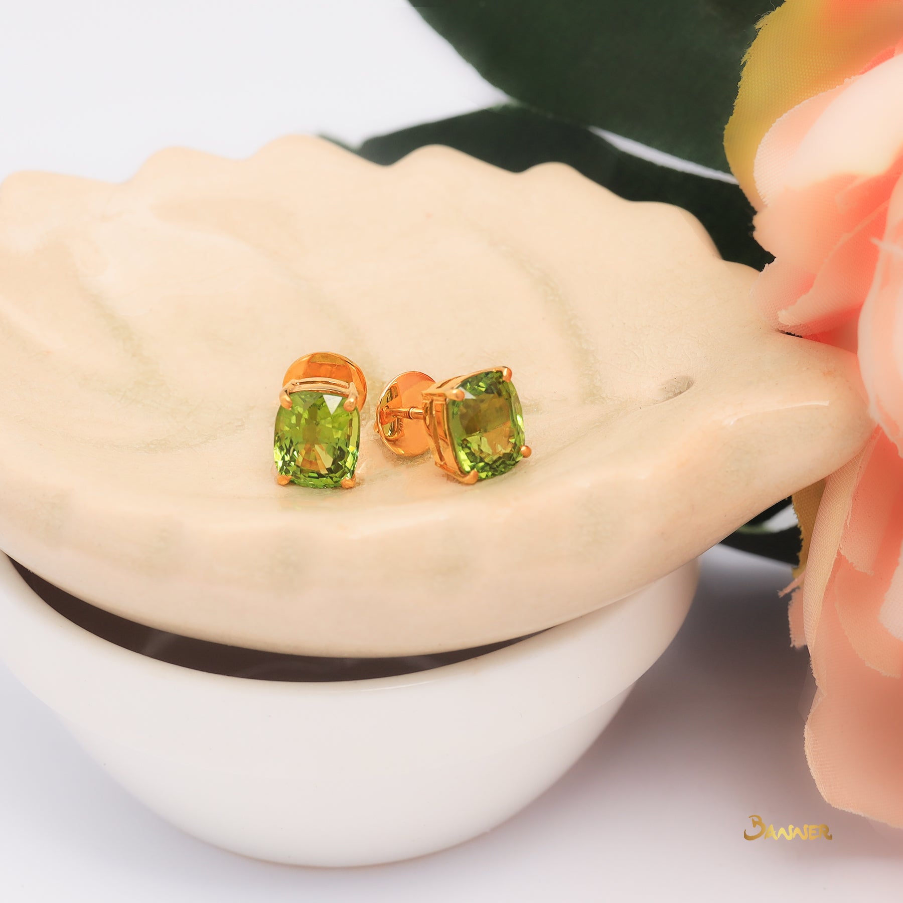 Peridot Solitaire Earrings