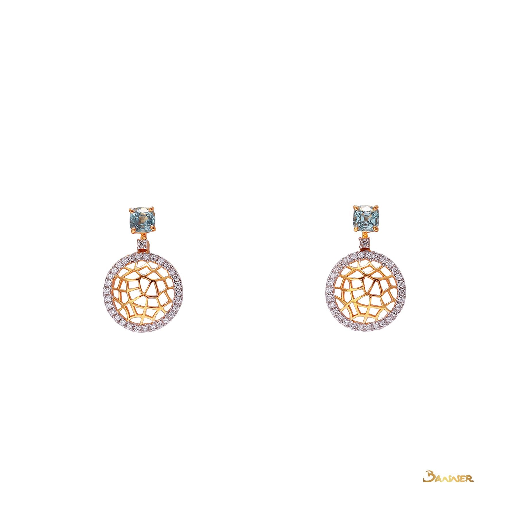 Blue Topaz and Diamond Dream Catcher Earrings