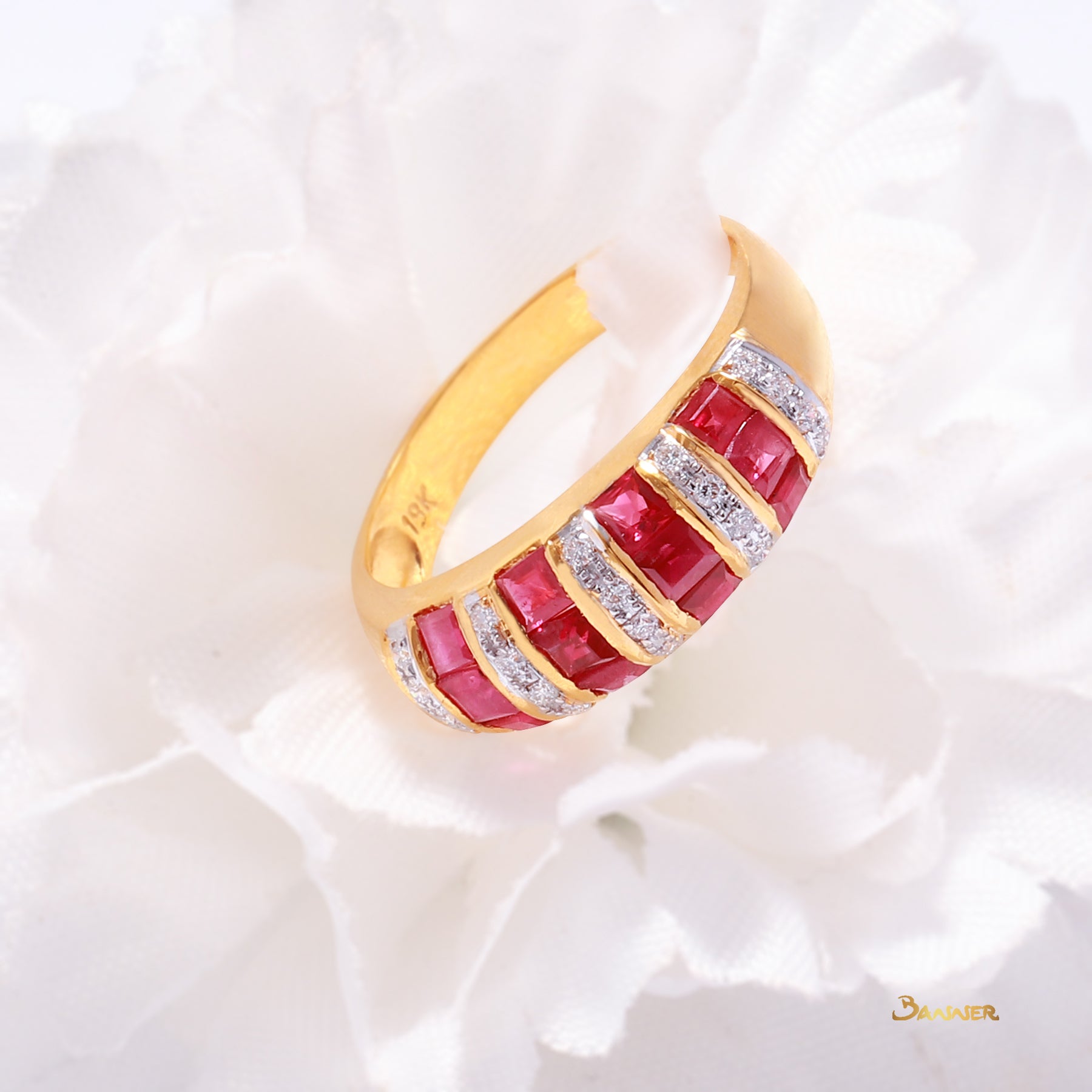 Ruby and Diamond Wasit Ring