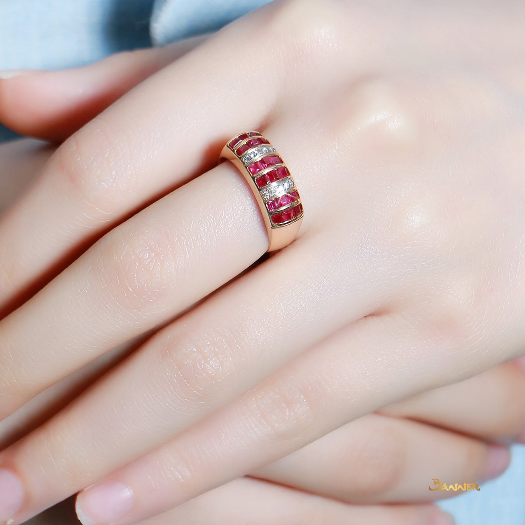 Ruby and Diamond Wasit Ring