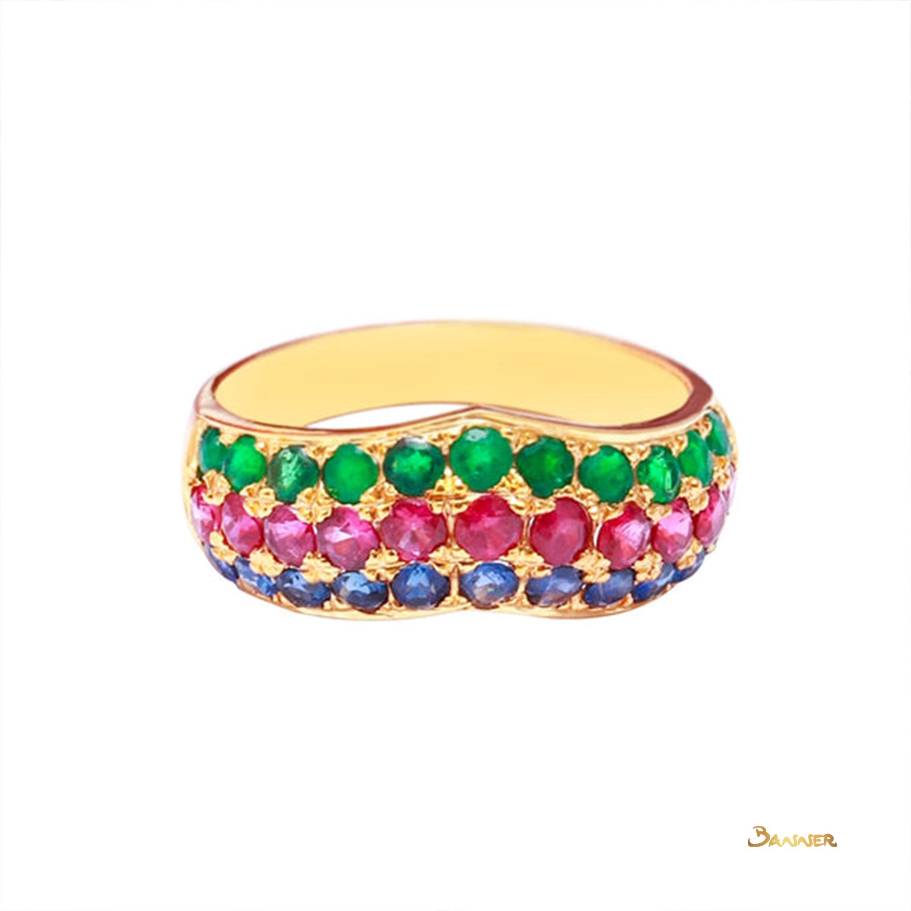 Ruby , Sapphire & Emerald Ni-Pyar-Sein Ring