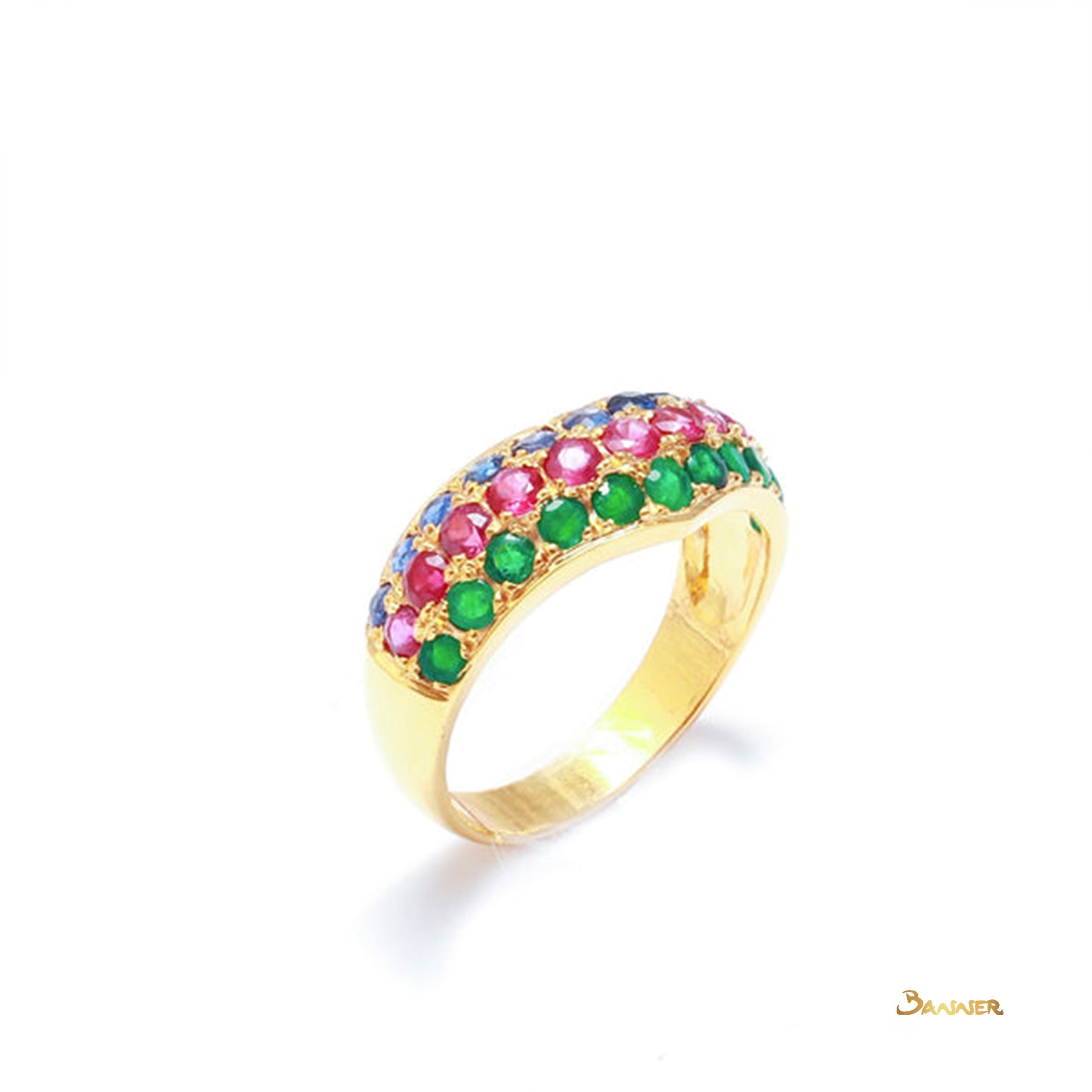 Ruby , Sapphire & Emerald Ni-Pyar-Sein Ring