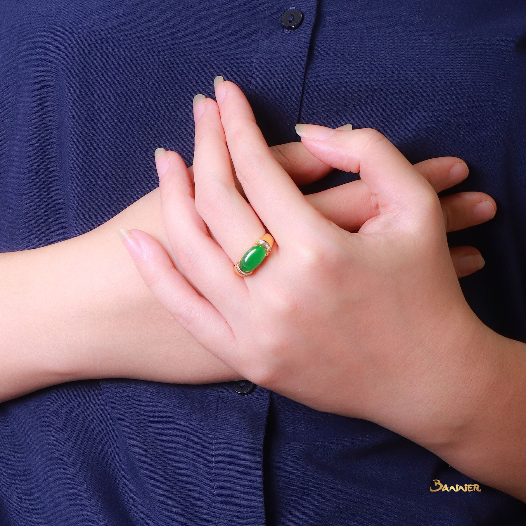 Jade and Diamond Ring