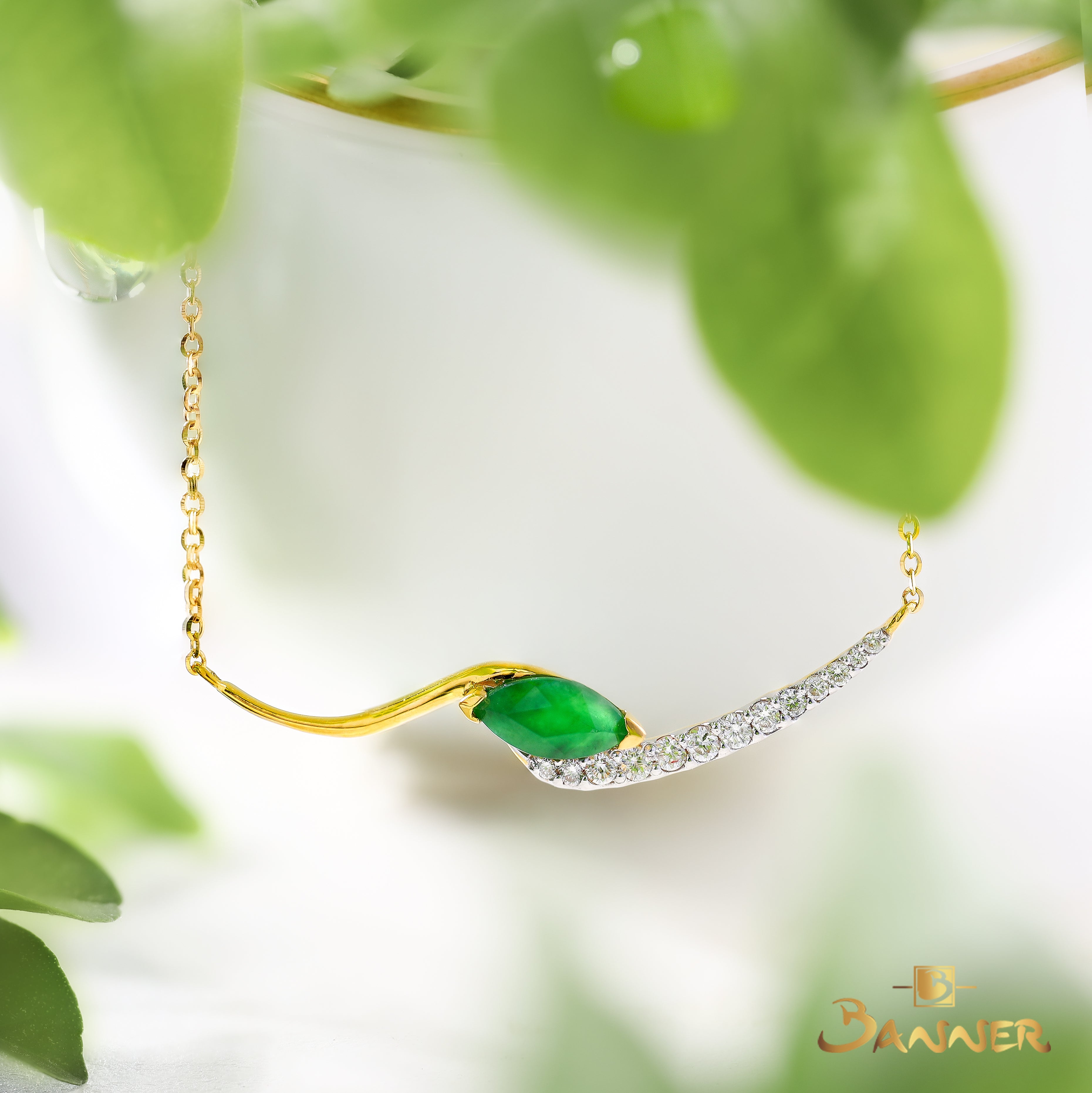Jade and Diamond Gaze Necklace