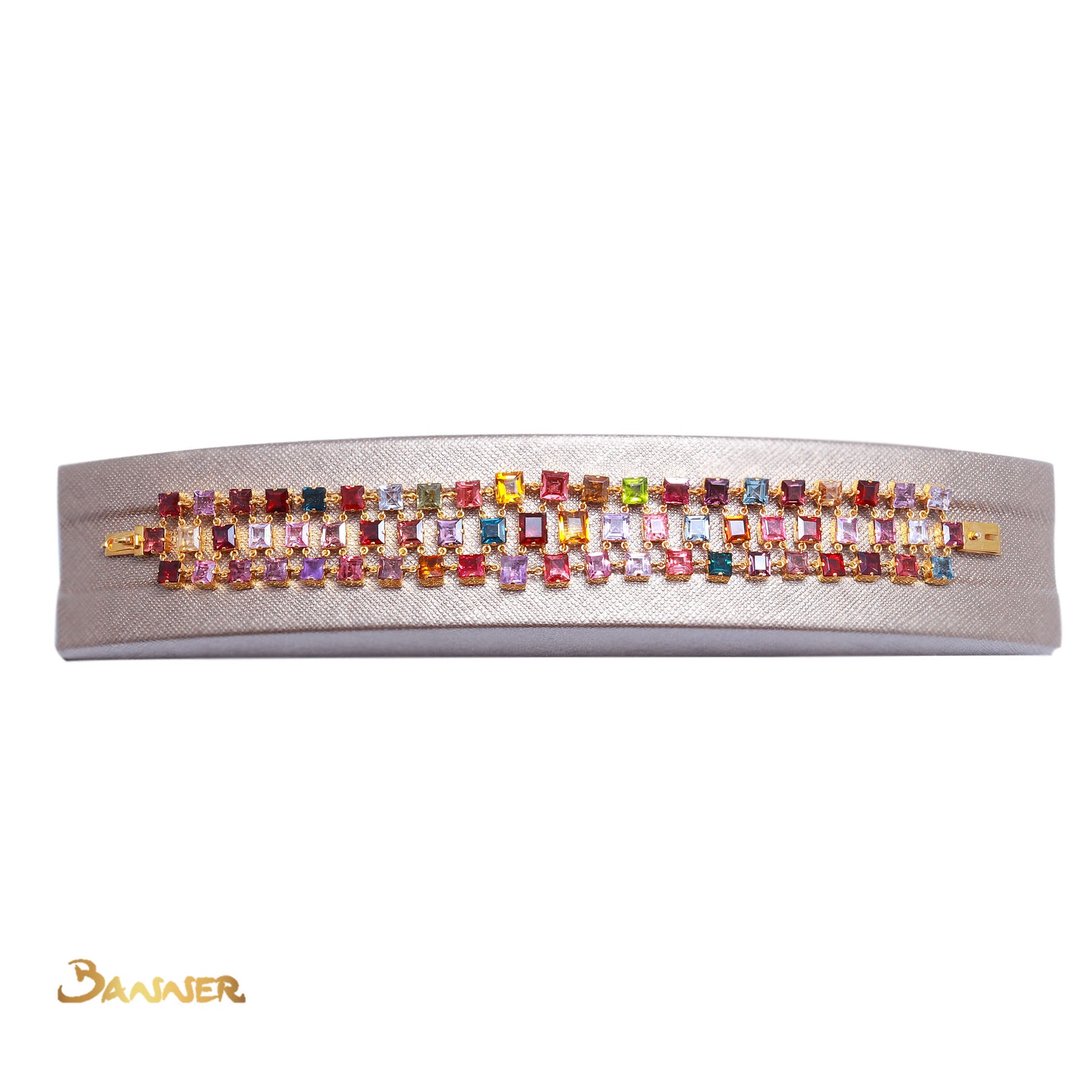 Emerald-cut Multi-colored Spinel Bracelet