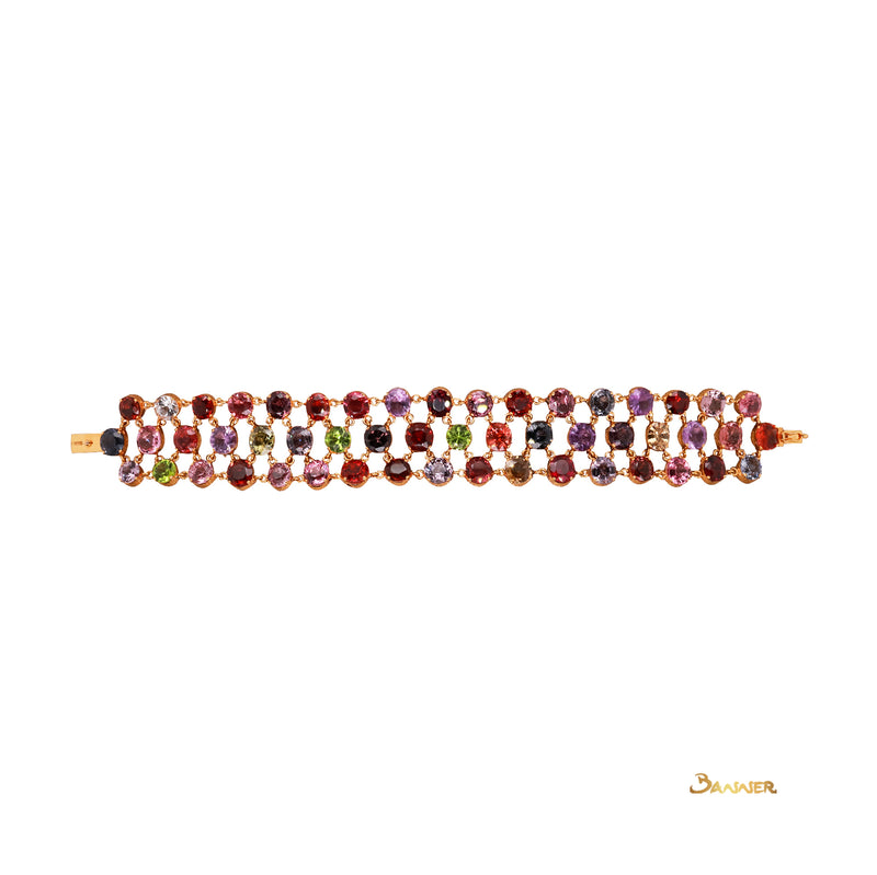 Surround-cut Multi-colored Spinel Bracelet