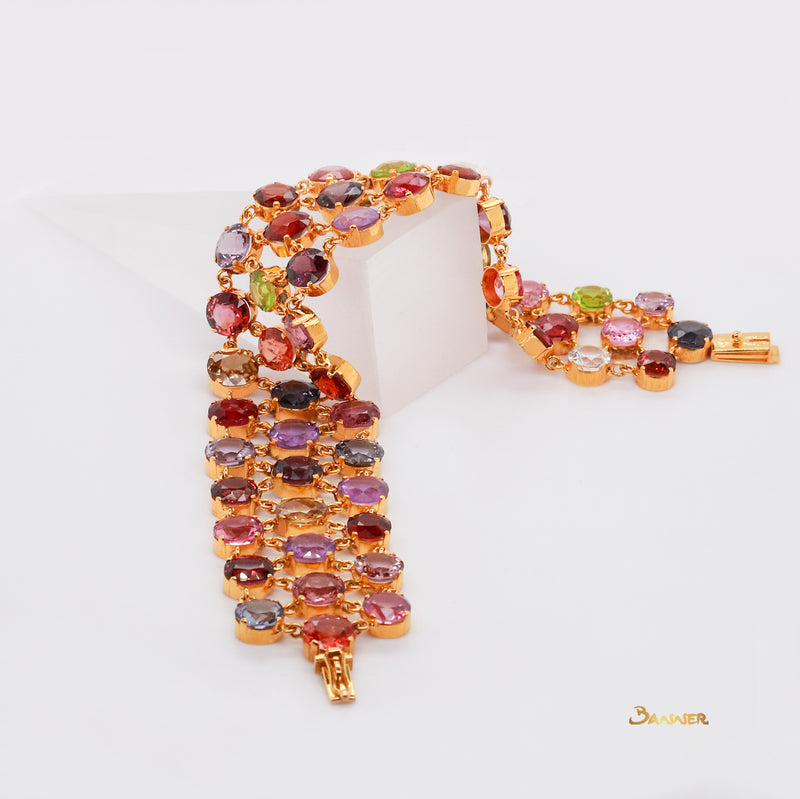Surround-cut Multi-colored Spinel Bracelet