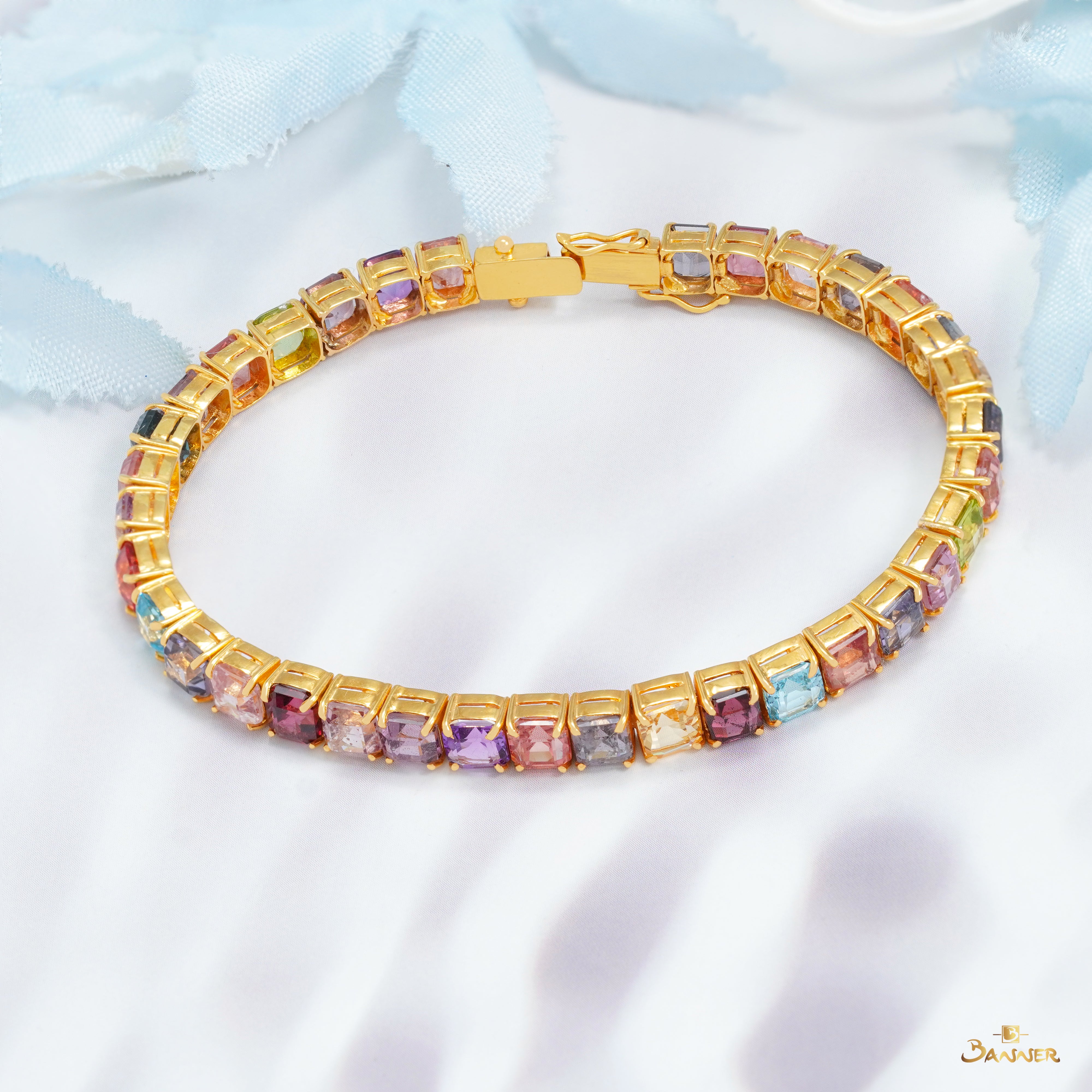 Multi-color Spinel Aurora Tennis Bracelet