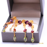 Multi-colour Spinel Dangling Earrings