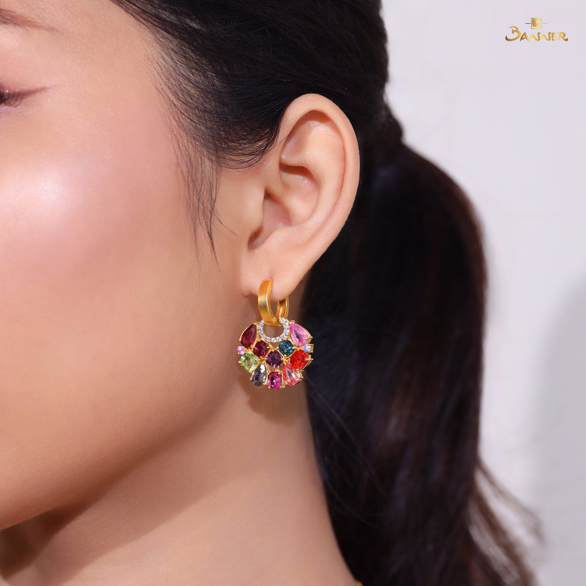 Multi Colored Spinel Eternal Bloom Earrings