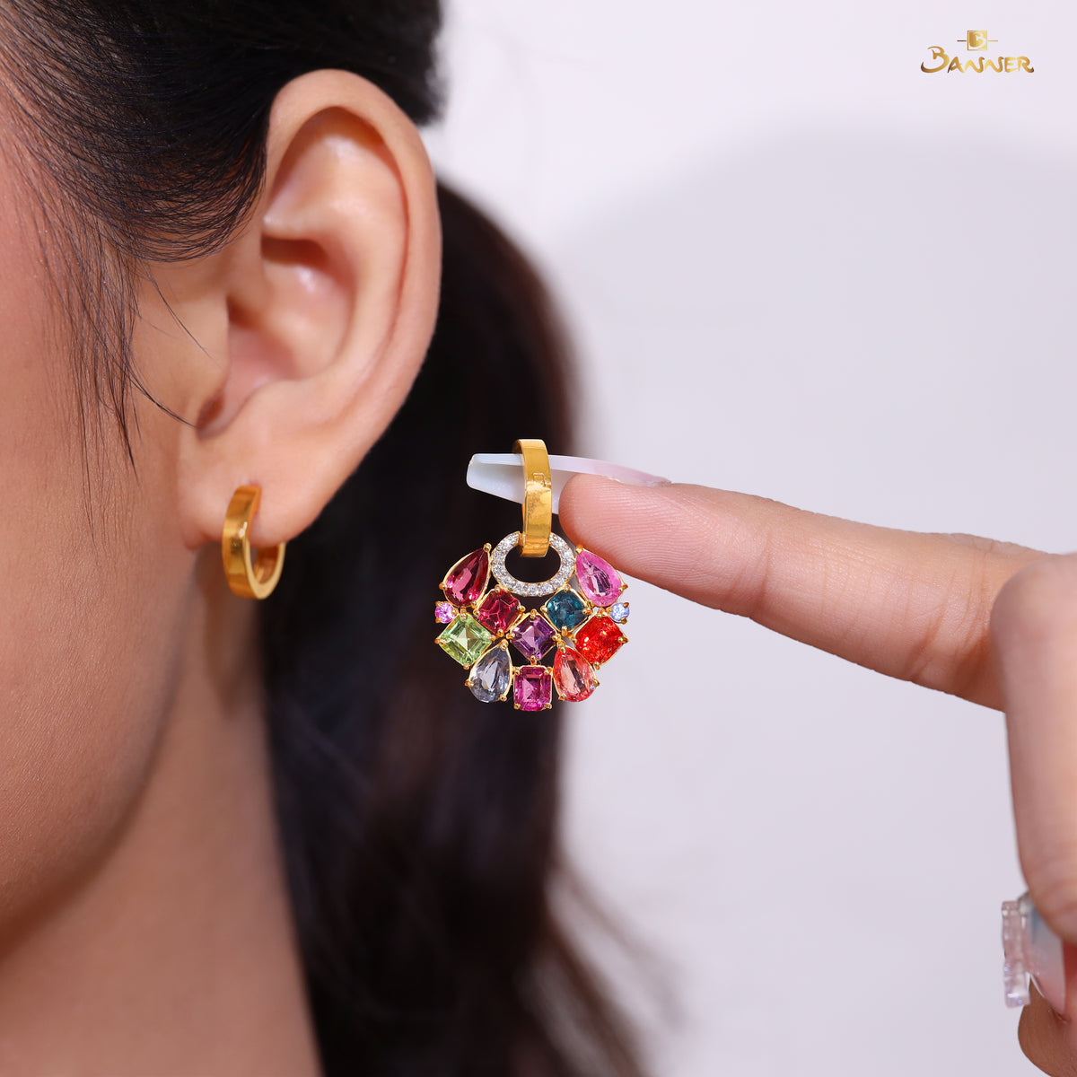 Multi Colored Spinel Eternal Bloom Earrings