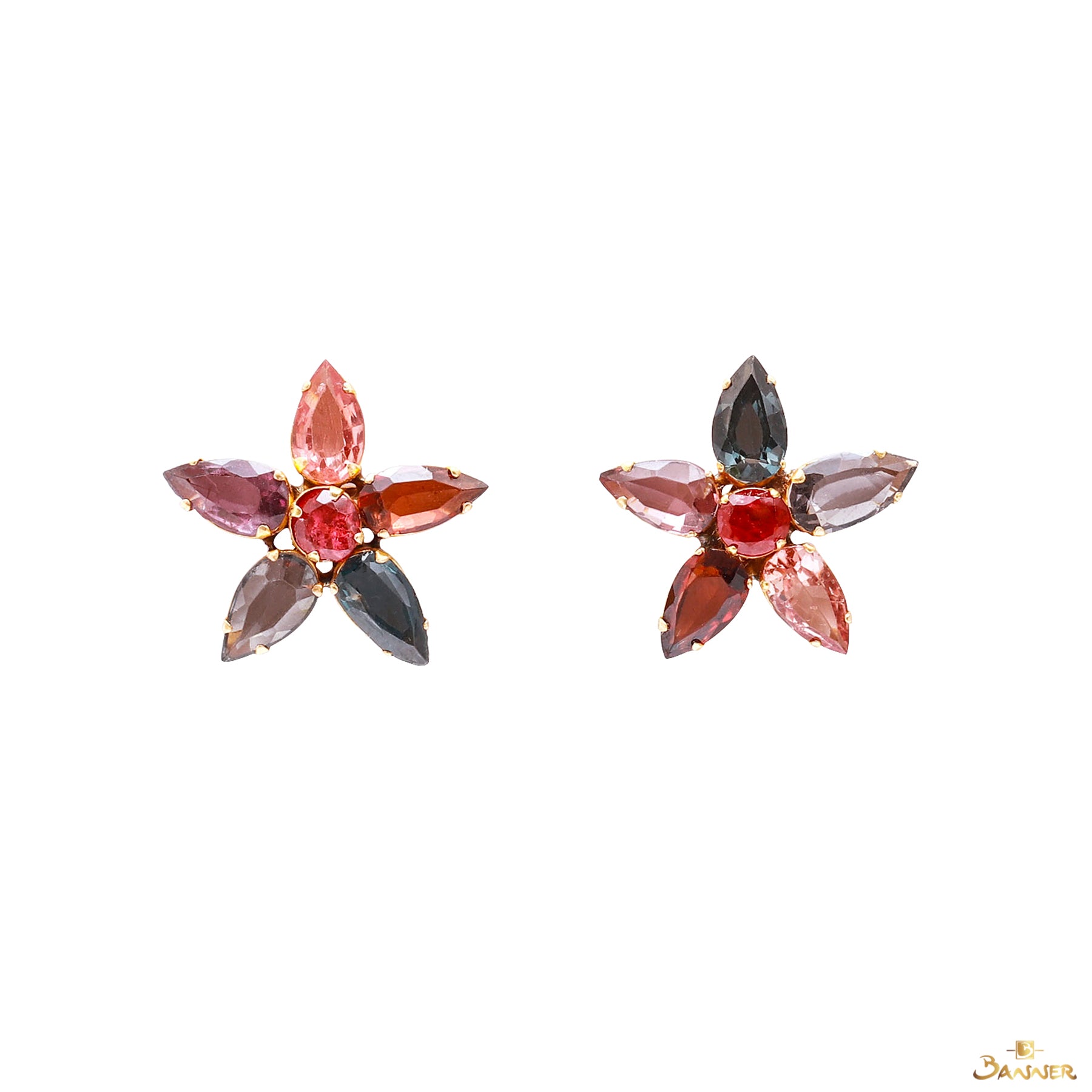 Multi-Colored Star Stud Earrings