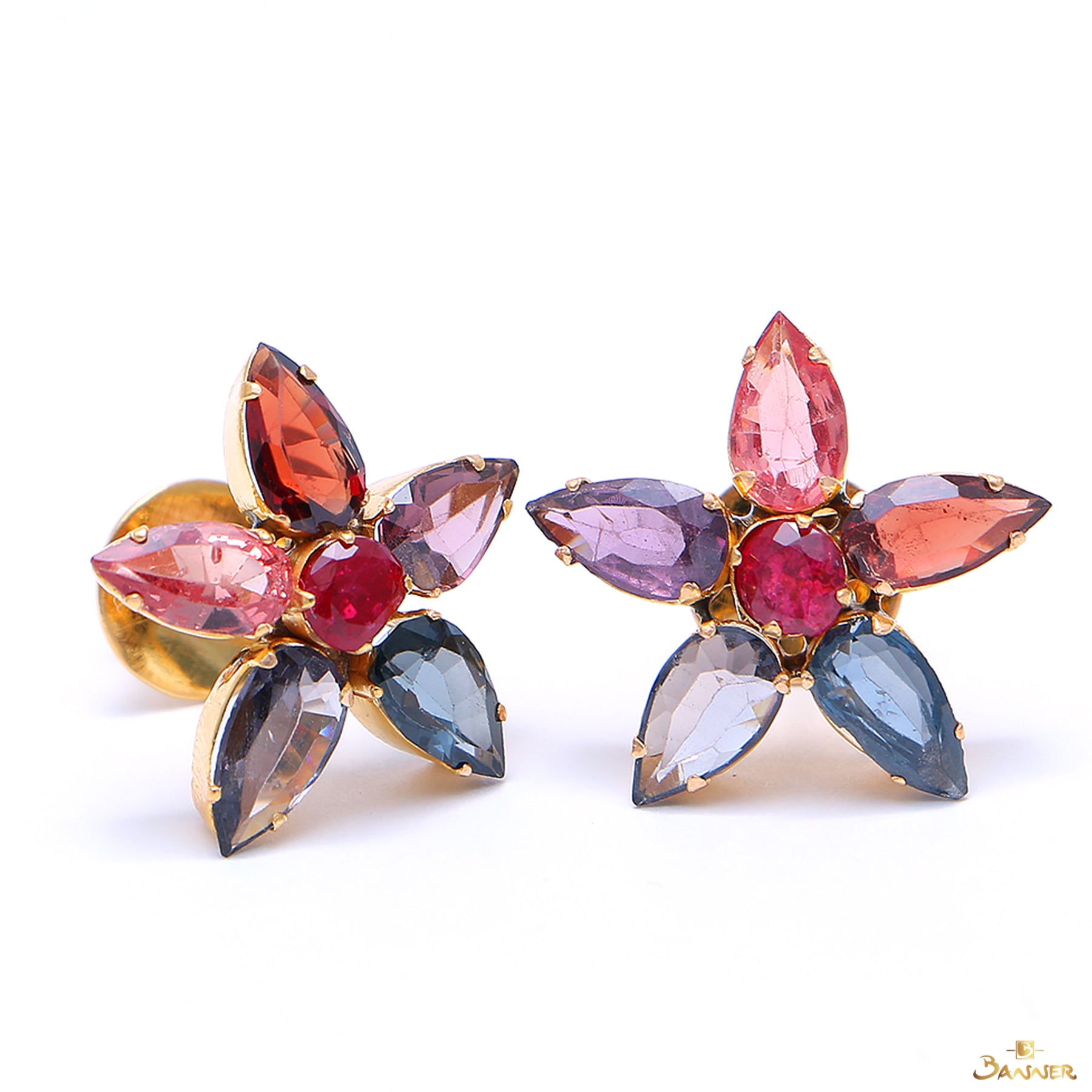 Multi-Colored Star Stud Earrings