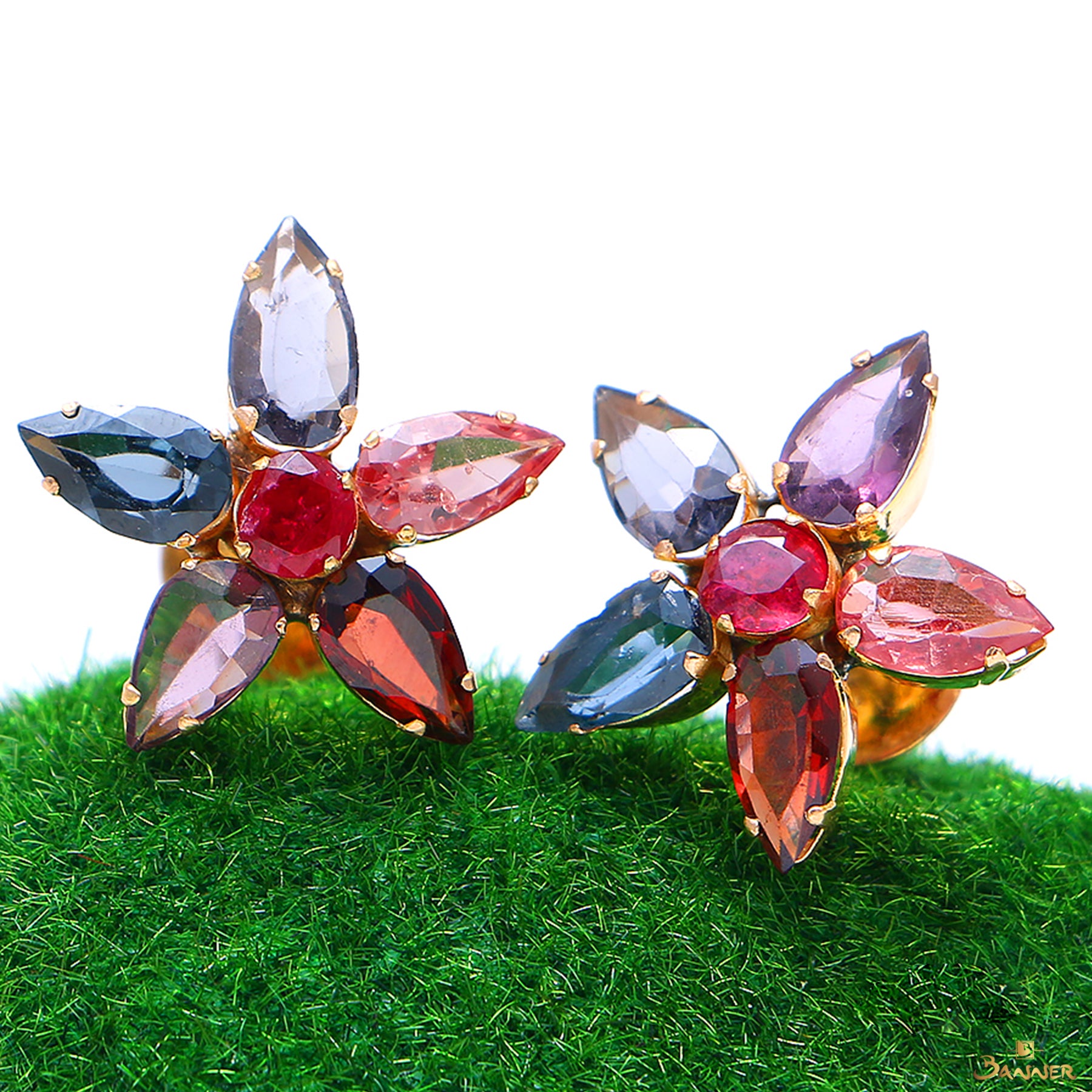 Multi-Colored Star Stud Earrings