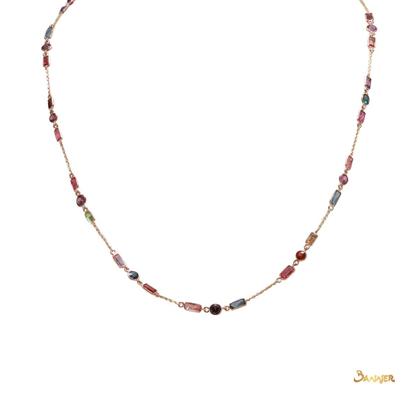 Multi-color Spinel Opera Necklace (27 inches)