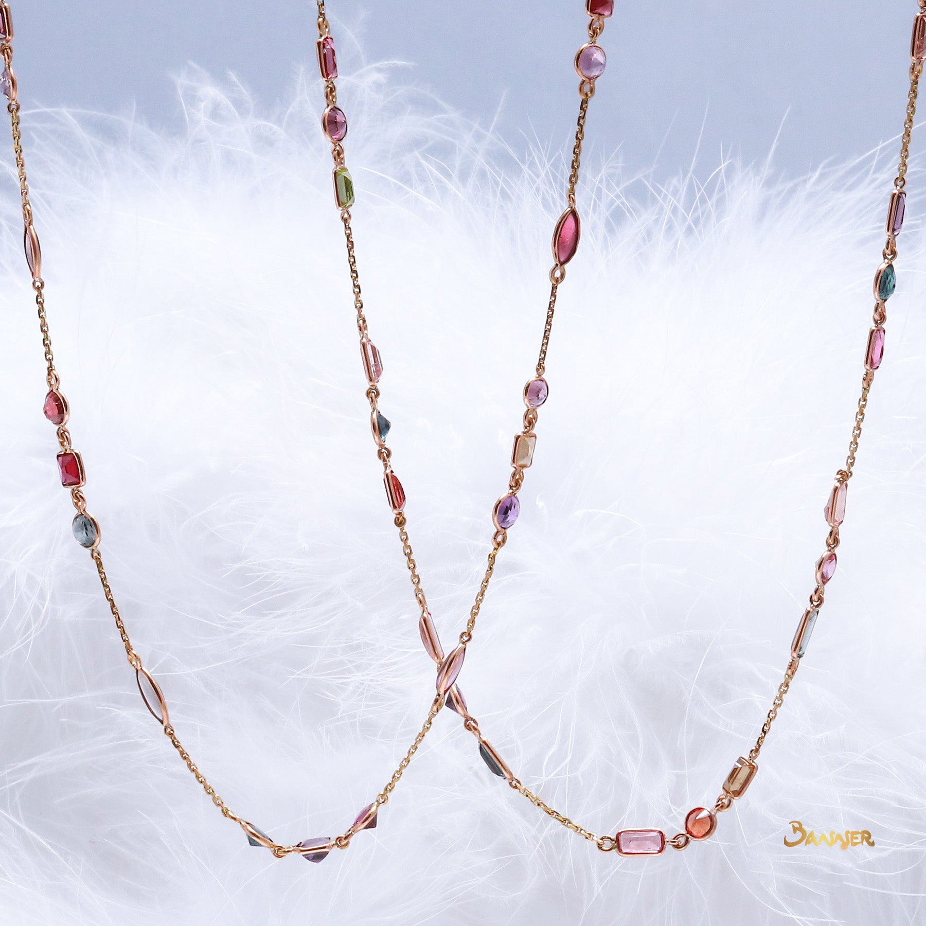 Multi-color Spinel Opera Necklace (27 inches)