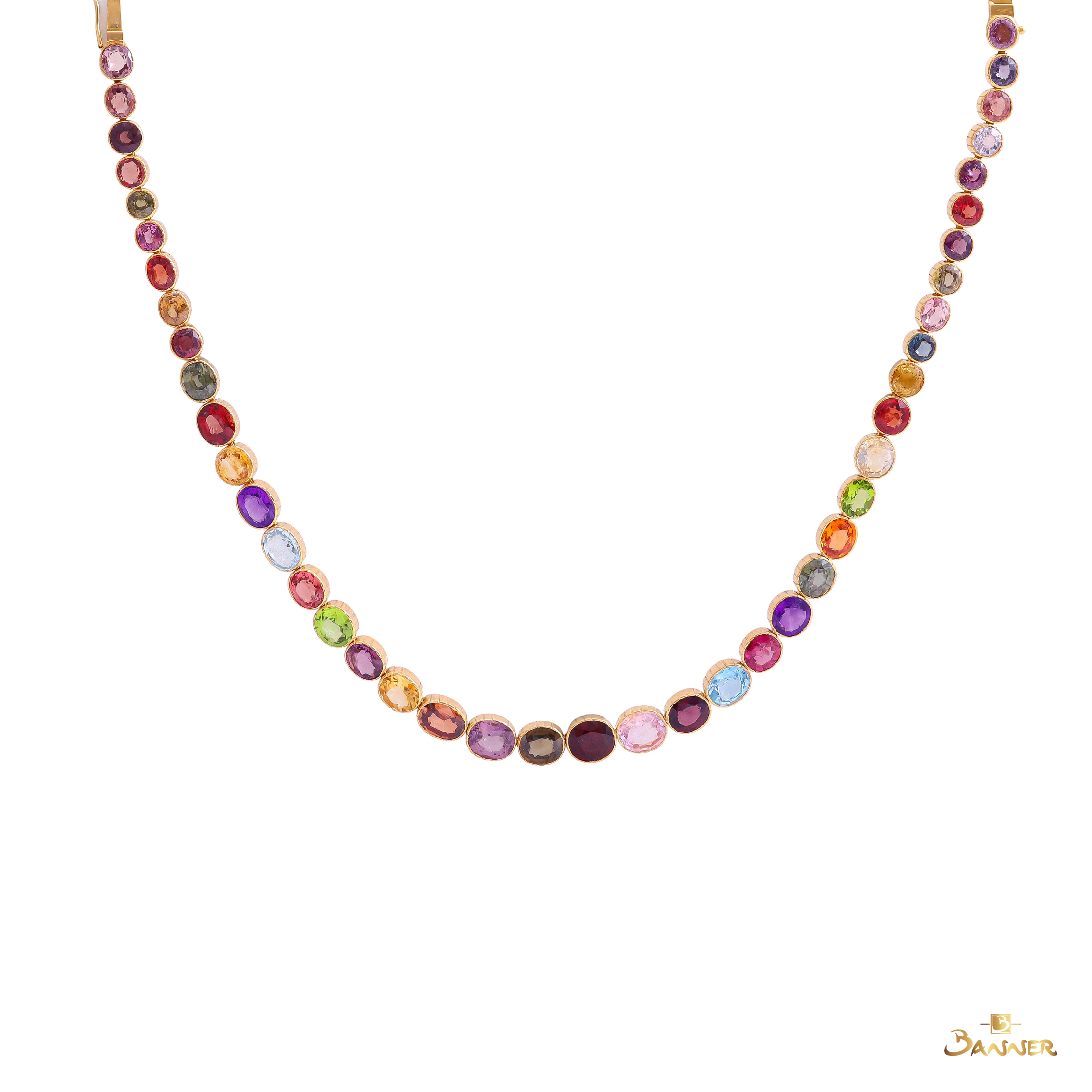 Multi-Colored Spinel Tennis Necklace