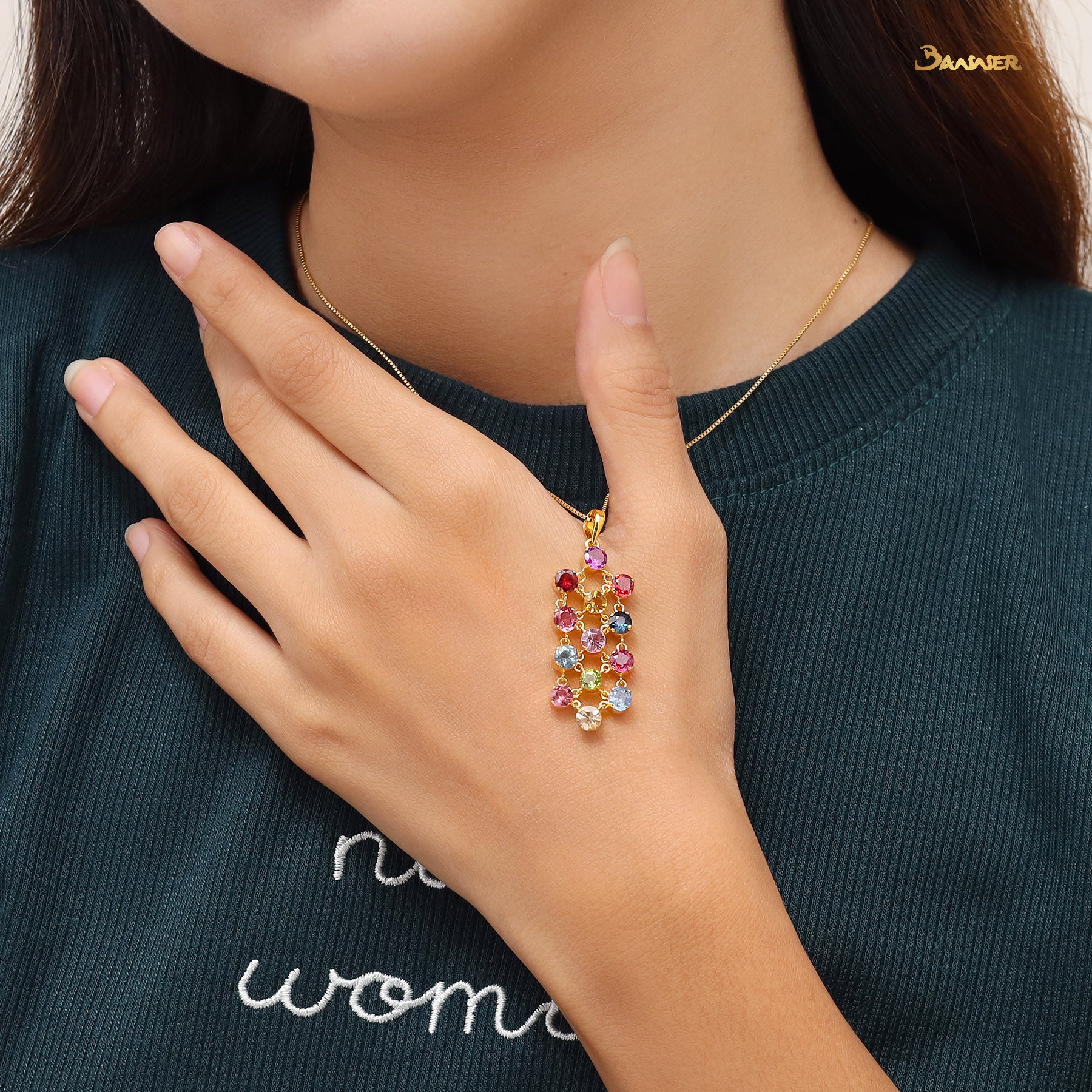 Multi-color Spinel Pendant