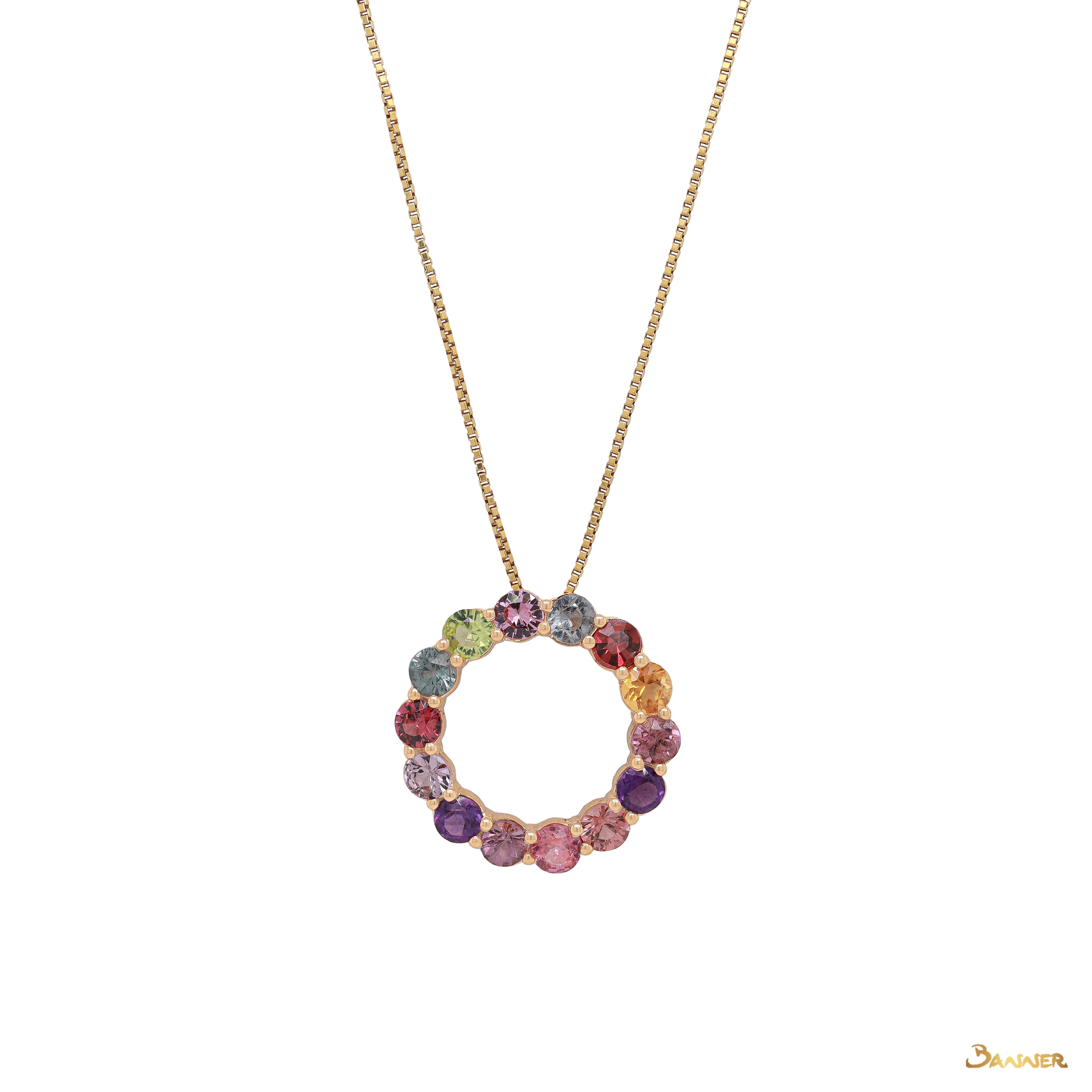 Colorful Spinel Zinnia Pendant