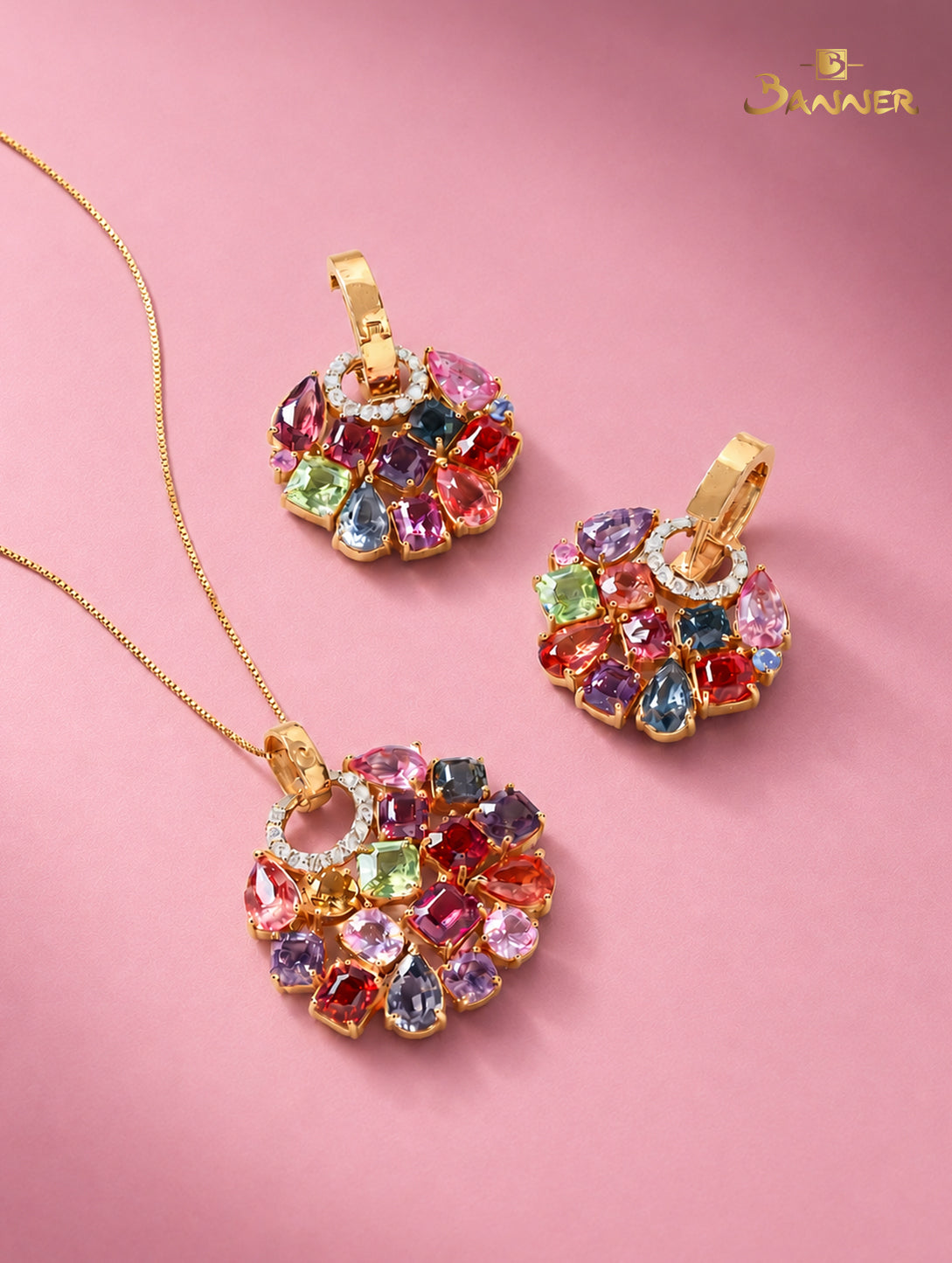 Multi Colored Spinel Eternal Bloom Pendant