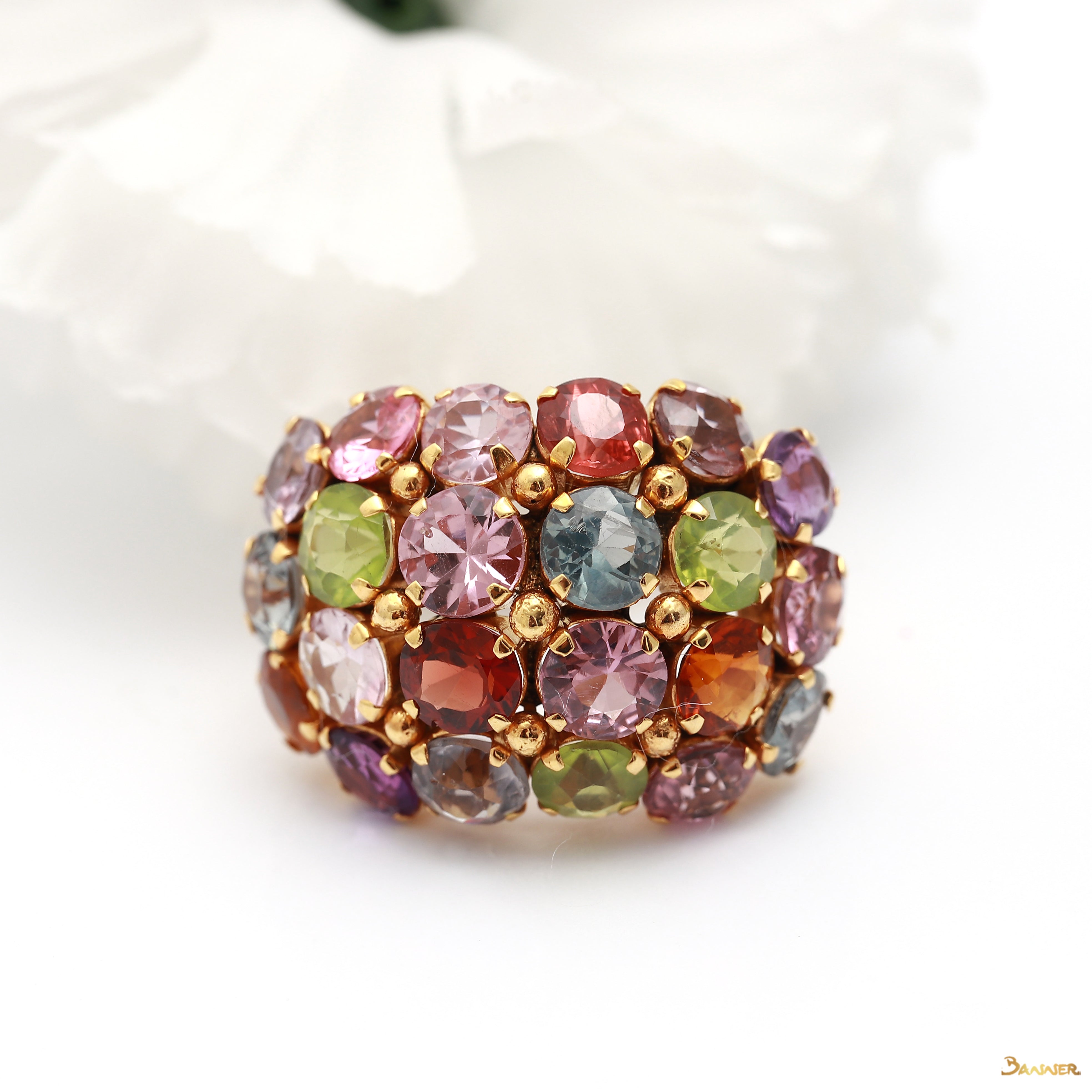 Multi-Colored Bee Hive Ring