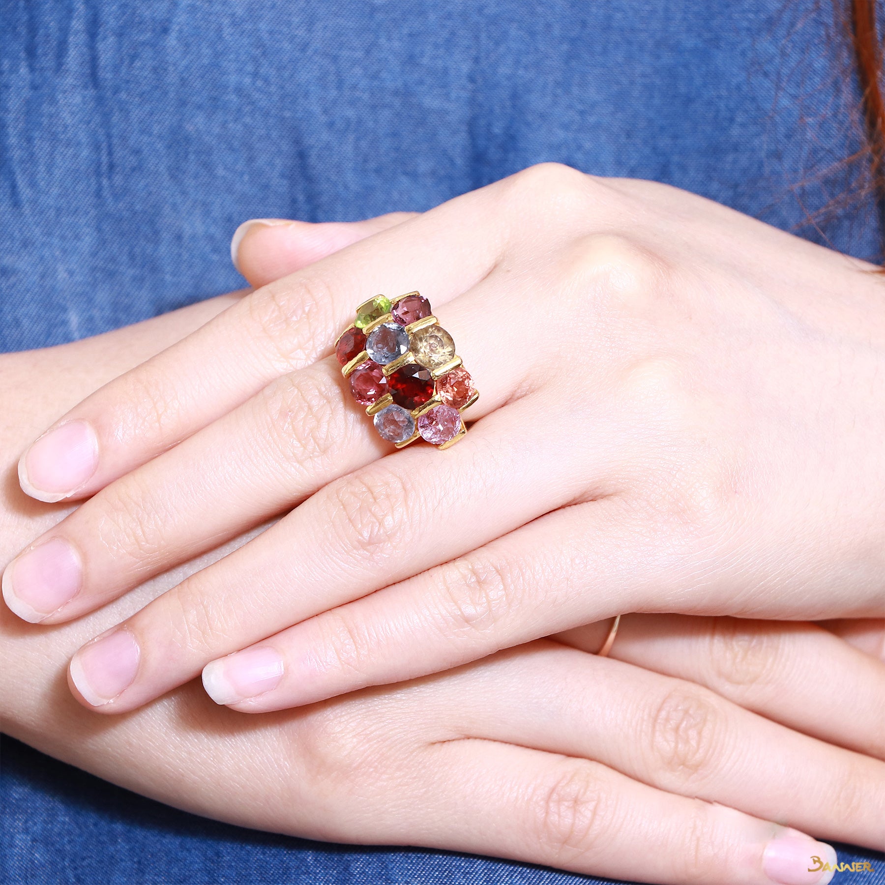 Multi-Colored Spinel Ring